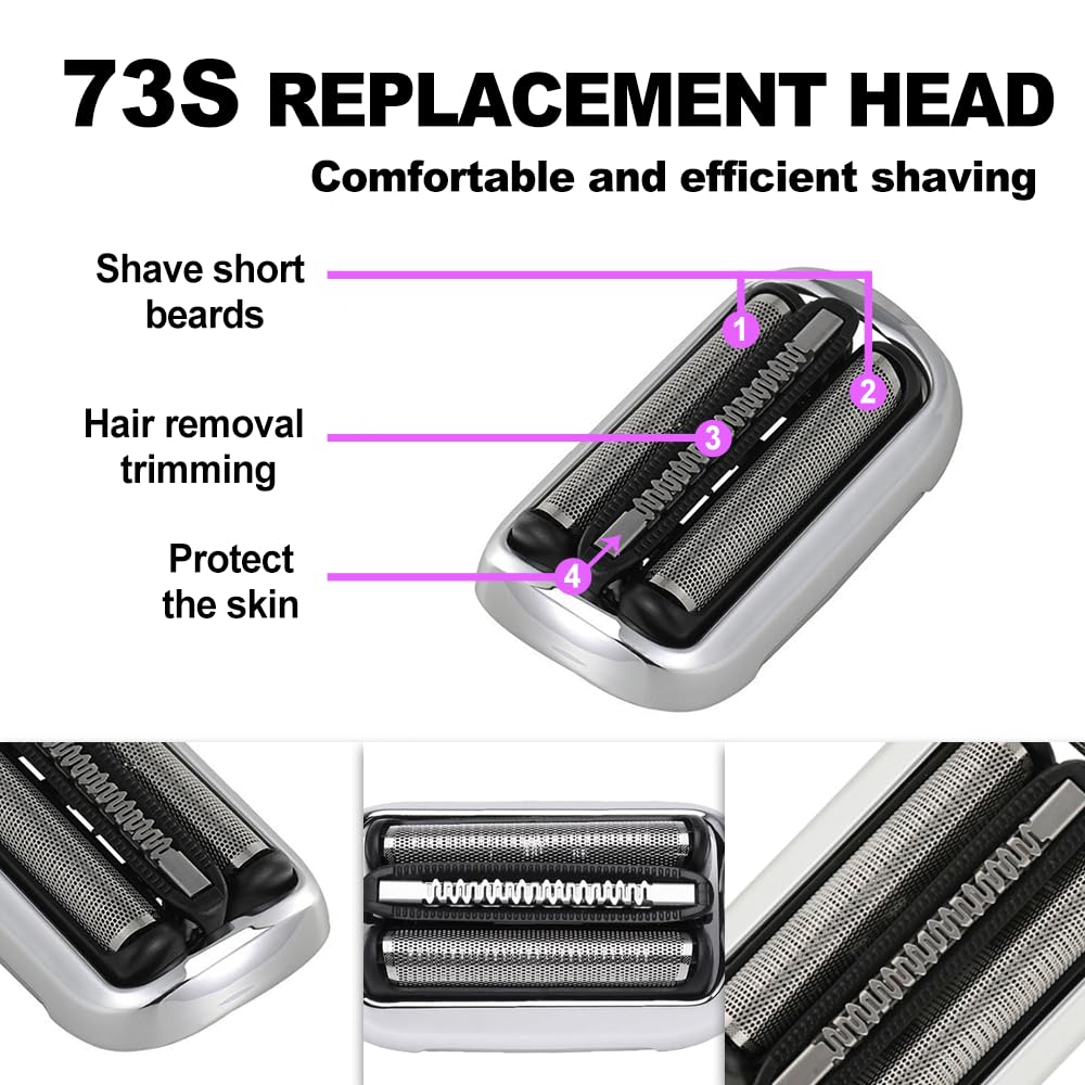 73S Series 7 Electric Shaver Replacement Head Compatible With Braun Series 7 Foil Shaver Replacement Heads 7020S,7025S,7027Cs,70