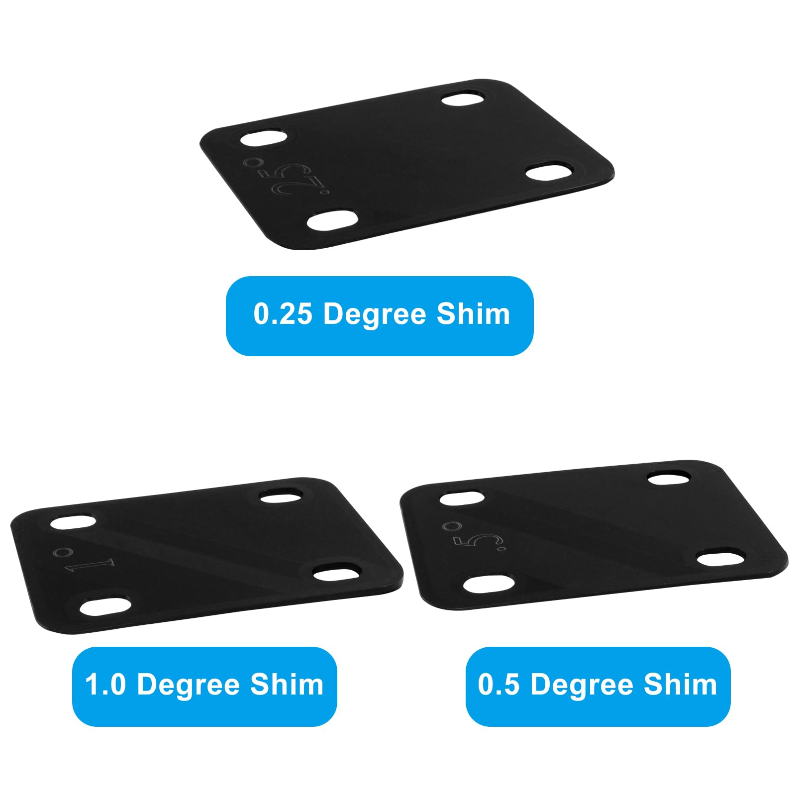 Piutouyar 3 Pack Guitar Neck Shims, Black Nylon Gasket Neck Shim Protection, 0.25, 0.5, 1 Degree Neck Plate Tool For Guitar Bass