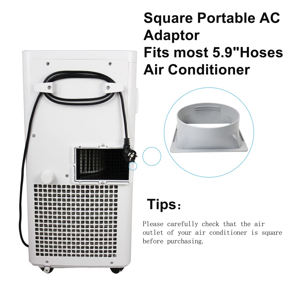Nwestun 5.9 Inch Portable Air Conditioner Exhaust Hose Coupler Window Adapter A/C Connector, Portable Ac Hose Connector, Suit Fo