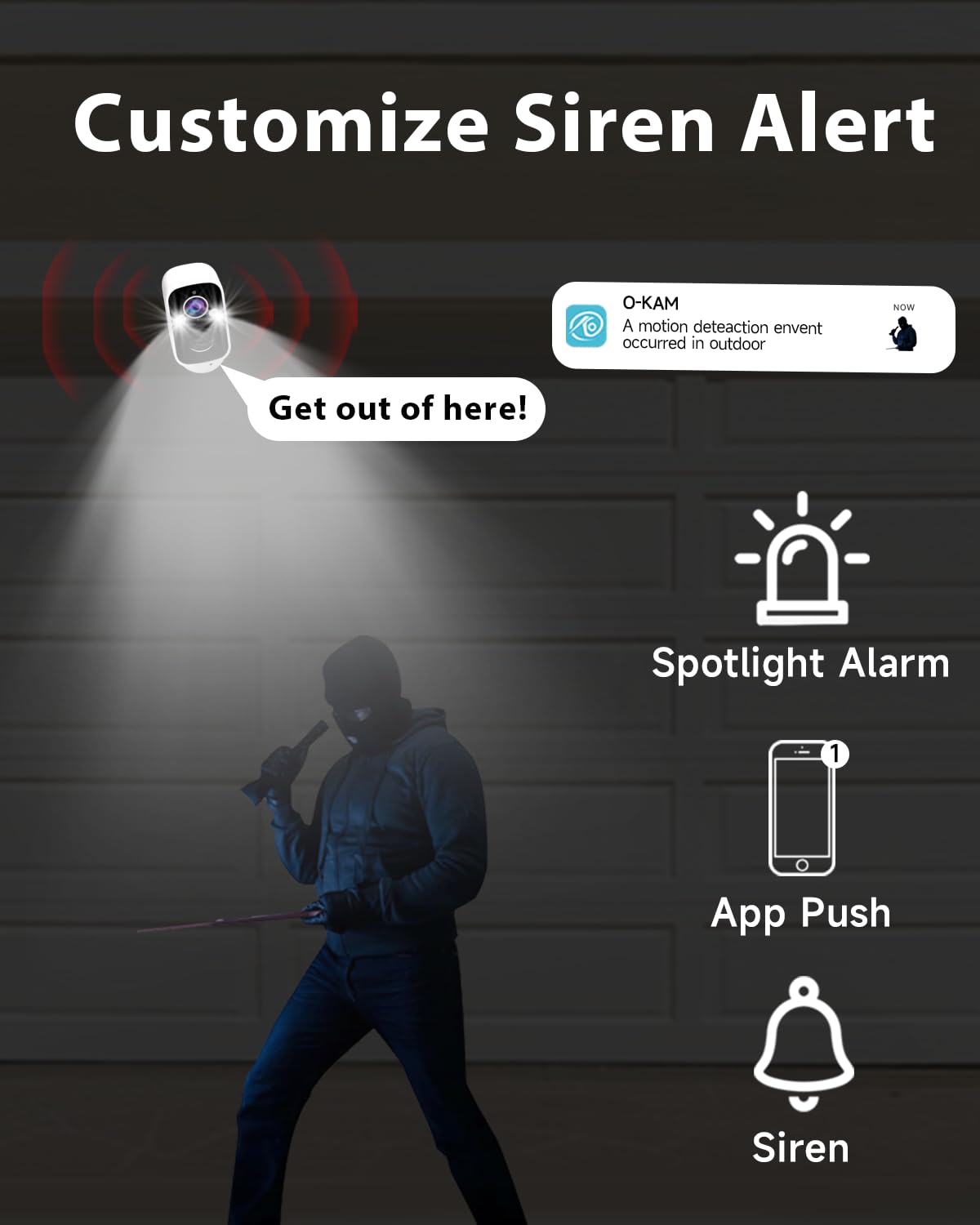 Rraycom 4Pack Security Cameras Wireless Outdoor For Home Security, 2K Battery Powered Motion Detection Spotlight Siren Alarm Sec