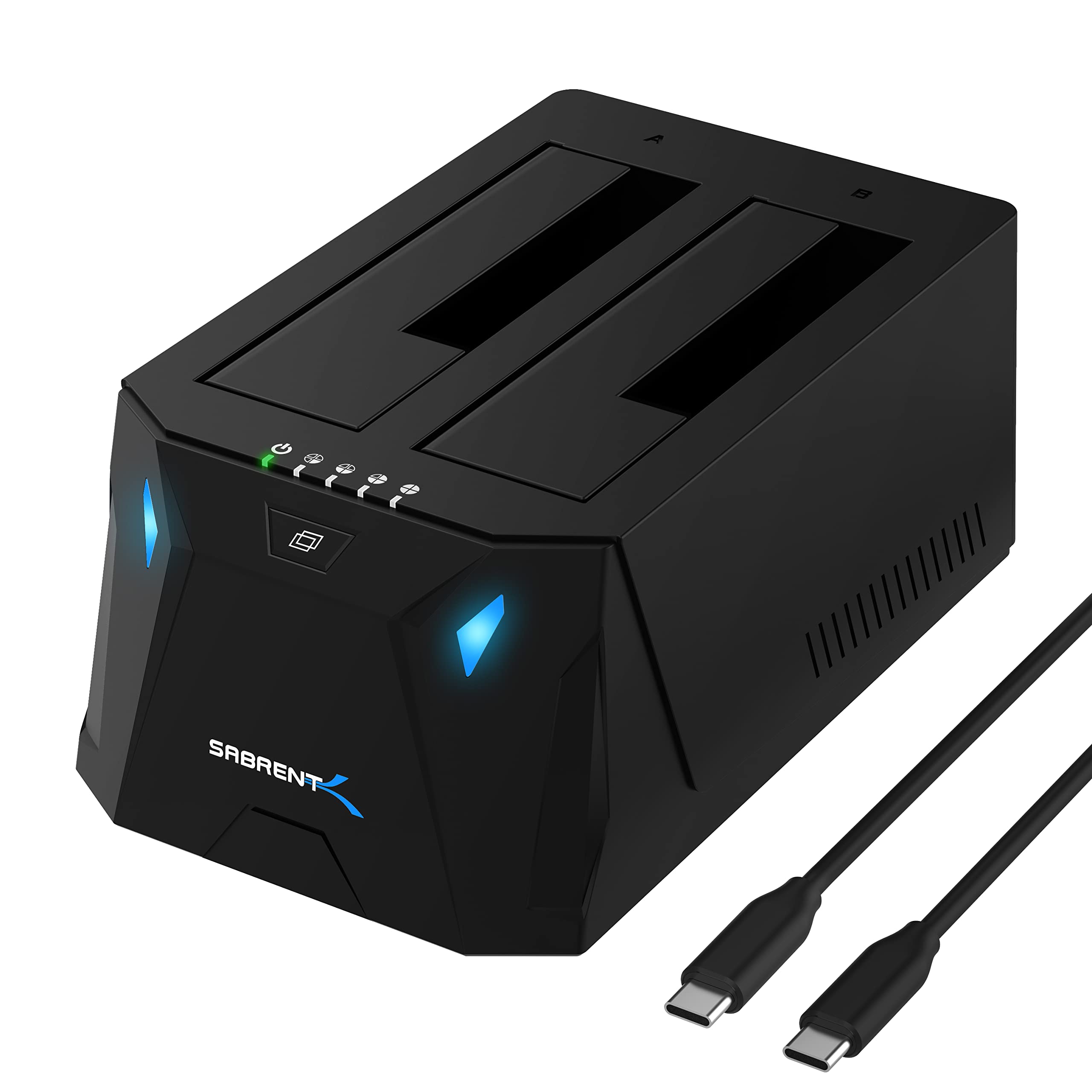 Sabrent Usb Type C Sata 2.5    & 3.5    Dual Bay Hard Drive Docking Station | Offline Cloning | Up To 5Gbps | Tool Free Installa