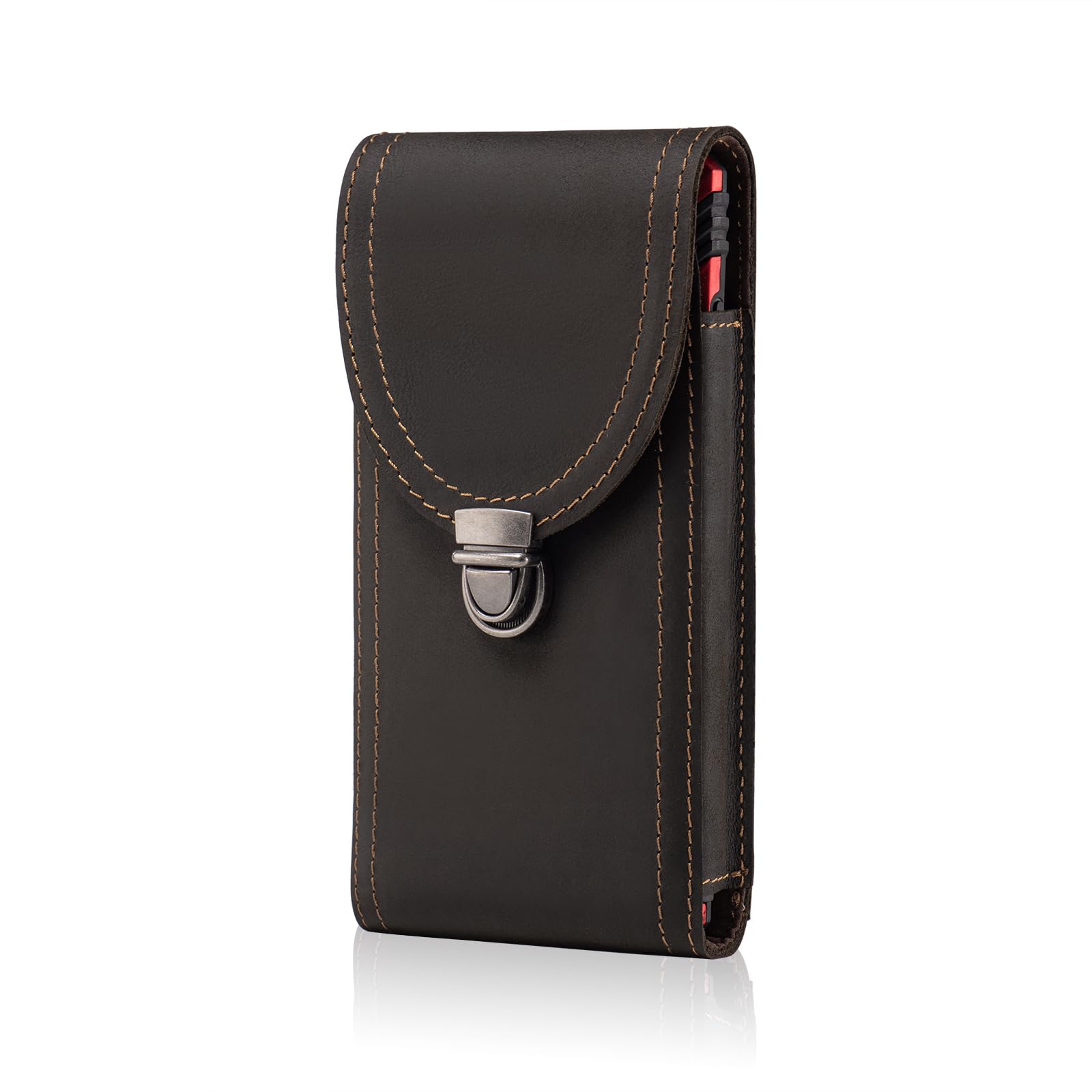 Hengwin Genuine Leather Cell Phone Holster for Belt, Belt Pouch Phone Holder Fit for iPhone 16 Pro Max 15 Pro Max 14 Pro Max Sam