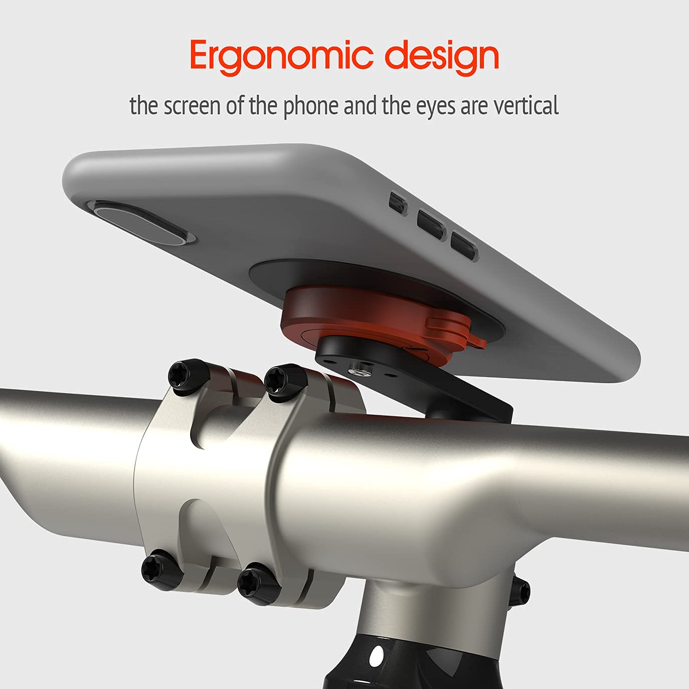 Bike Phone Mount For Mountain Bicycle, Universal Aluminum Road Bike Stem Cap Cell Phone Holder, Connect Quickly Riding Clip Stan