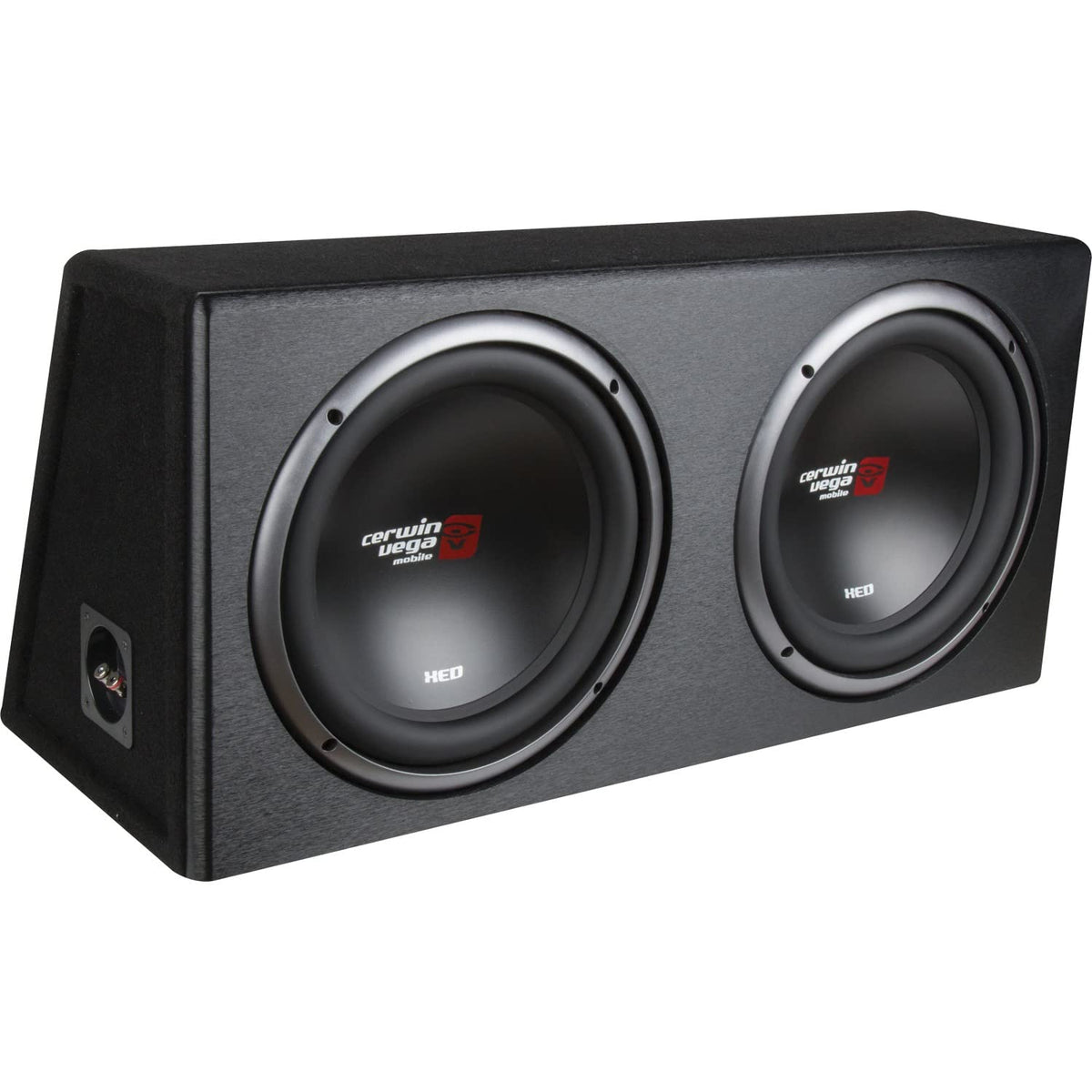Cerwin Vega! Dual 10'' Xed Loaded Enclosures   450W Rms, Subwoofer Car Audio System With 2 Ohm, 3/4'' Mdf Vented Enclosure, Opti