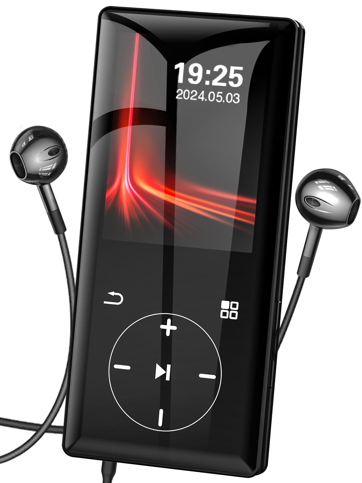 128Gb Mp3 Player With Bluetooth   Portable Mp3 Music Player With Hifi Speaker, 2.4' Screen Mp3 Player With Voice Recorder, Fm Radio, Touch Buttons,Support Up To 256Gb Sd Card (Black)