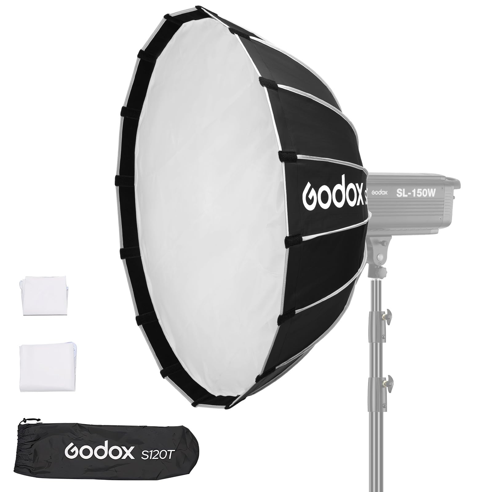 Godox S120T 47.3'' 120Cm Umbrella Softbox Bowens Mount Softbox With Diffuser Quick Release Compact Umbrella Softbox For Photogra