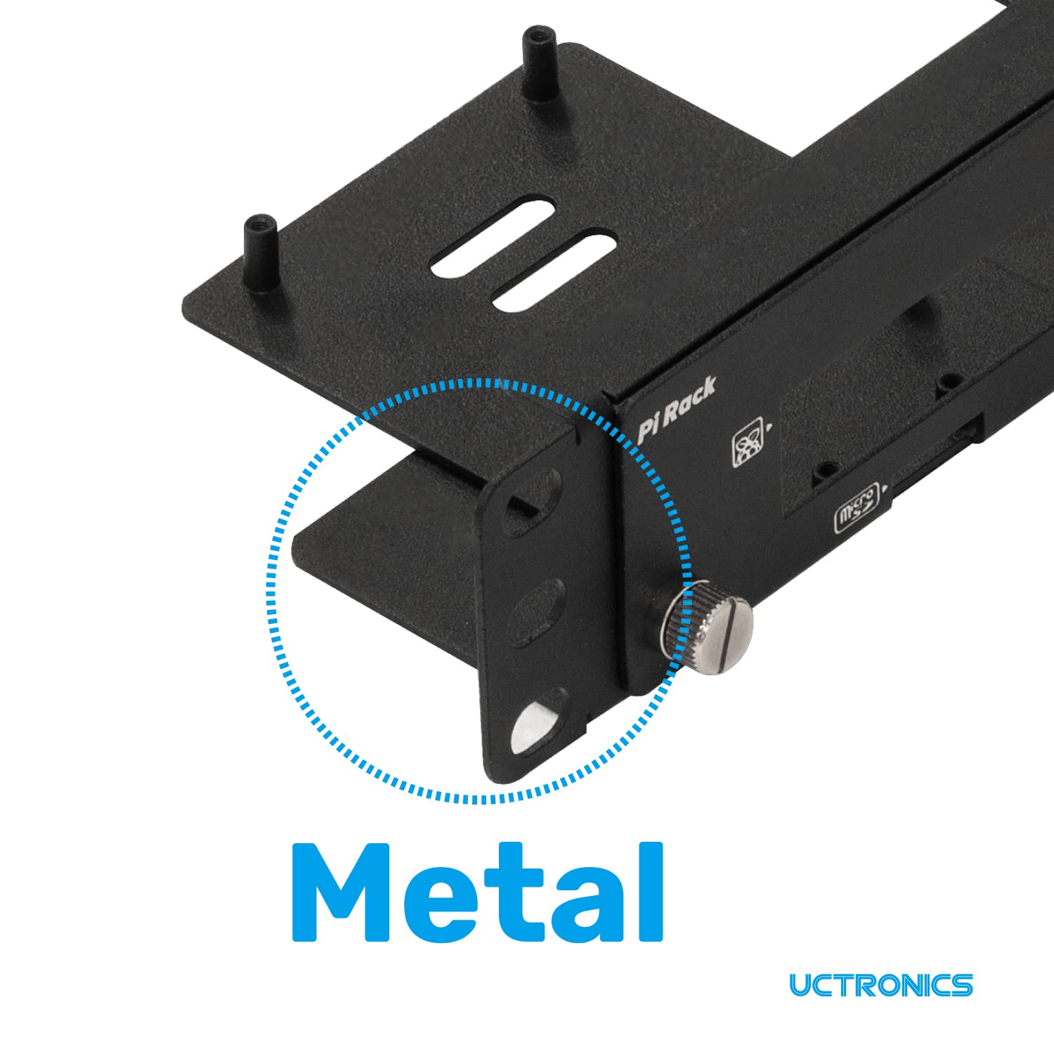 Uctronics Front Removable 1U Rack Mount For Raspberry Pi, With 4 Mounting Brackets For Raspberry Pi 5, 4B, 3B+/3B, And Other B M