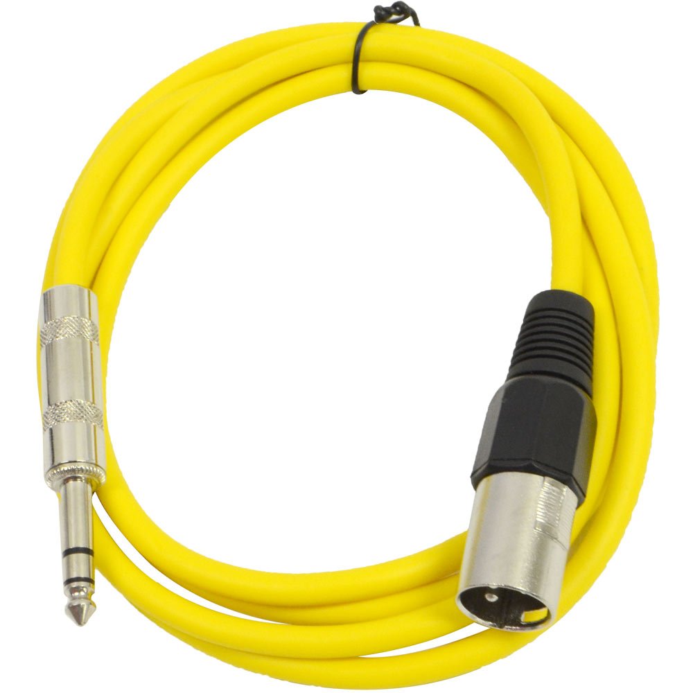 Seismic Audio Satrxl-M6Yellow6 6-Feet Xlr Male To 1/4-Inch Trs Patch Cables - Yellow