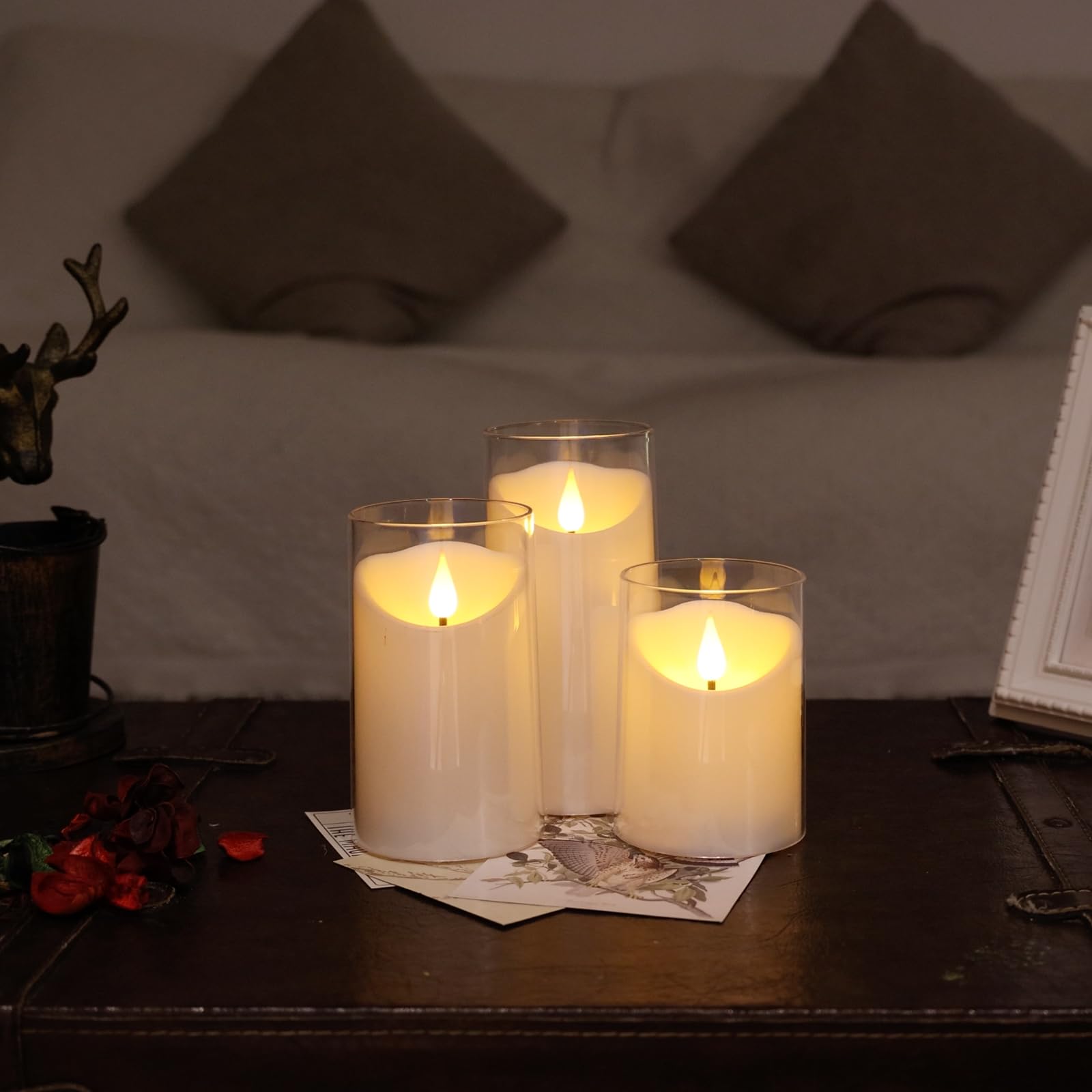 Nurada Flameless Candles: Acrylic Led Pillar Candles Battery Operated With Remote And Timer Candle For Romantic Ambiance And Hom