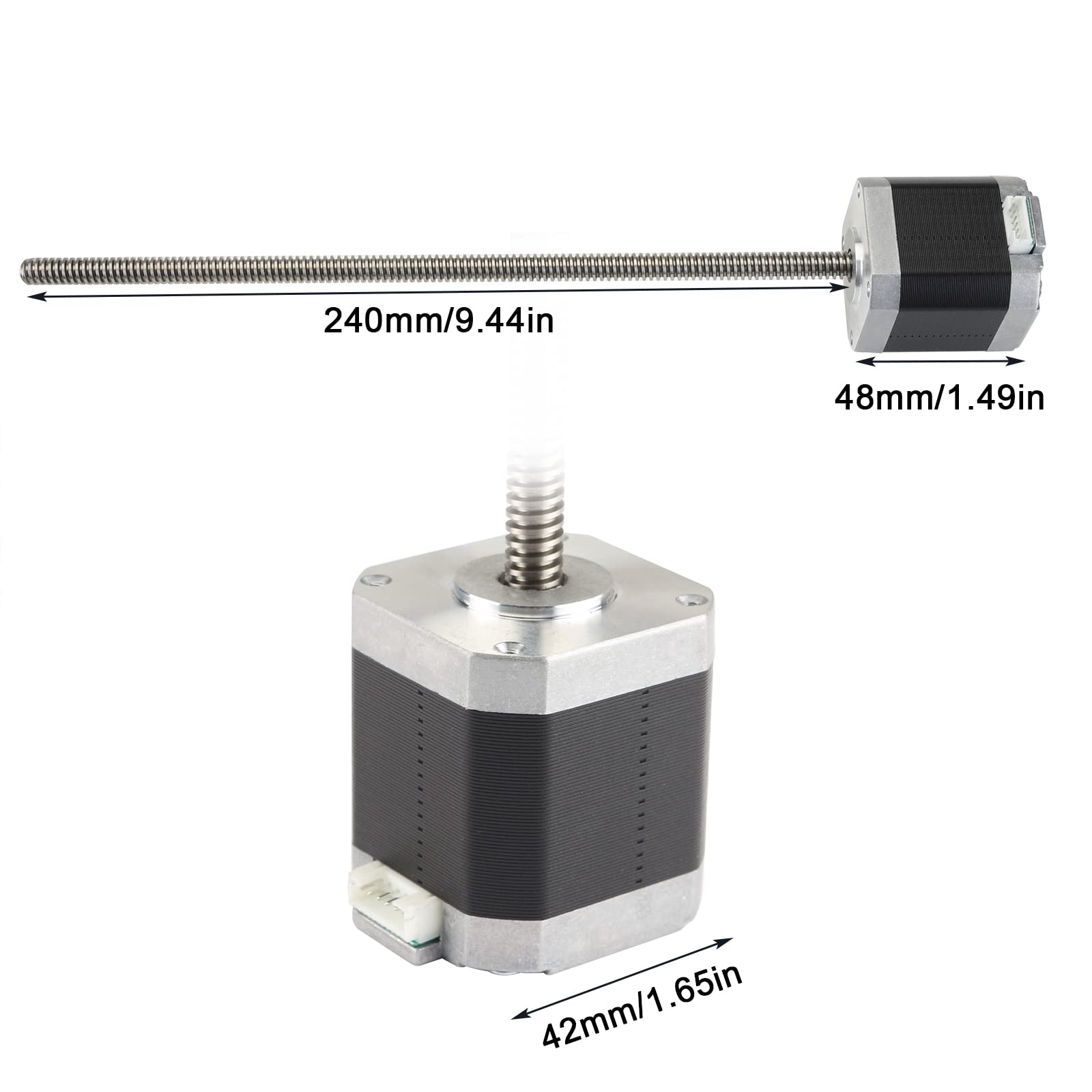 Fysetc Anycubi Photn Replacement Parts 42 48Mm Stepper Motor With Leadscrew 24Cm/9.44Inch, 1.5A 2 Phase 3.45V 1.8 Step Angle Com