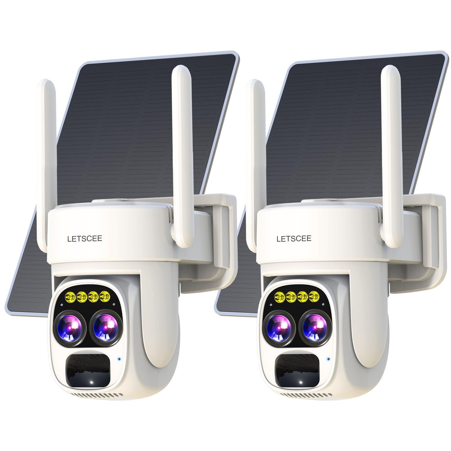 Letscee Cameras For Home Security Wireless Outdoor Solar,Alexa Security Camera Outside,360 Ptz Outside Wifi Camera Dual Lens 10X