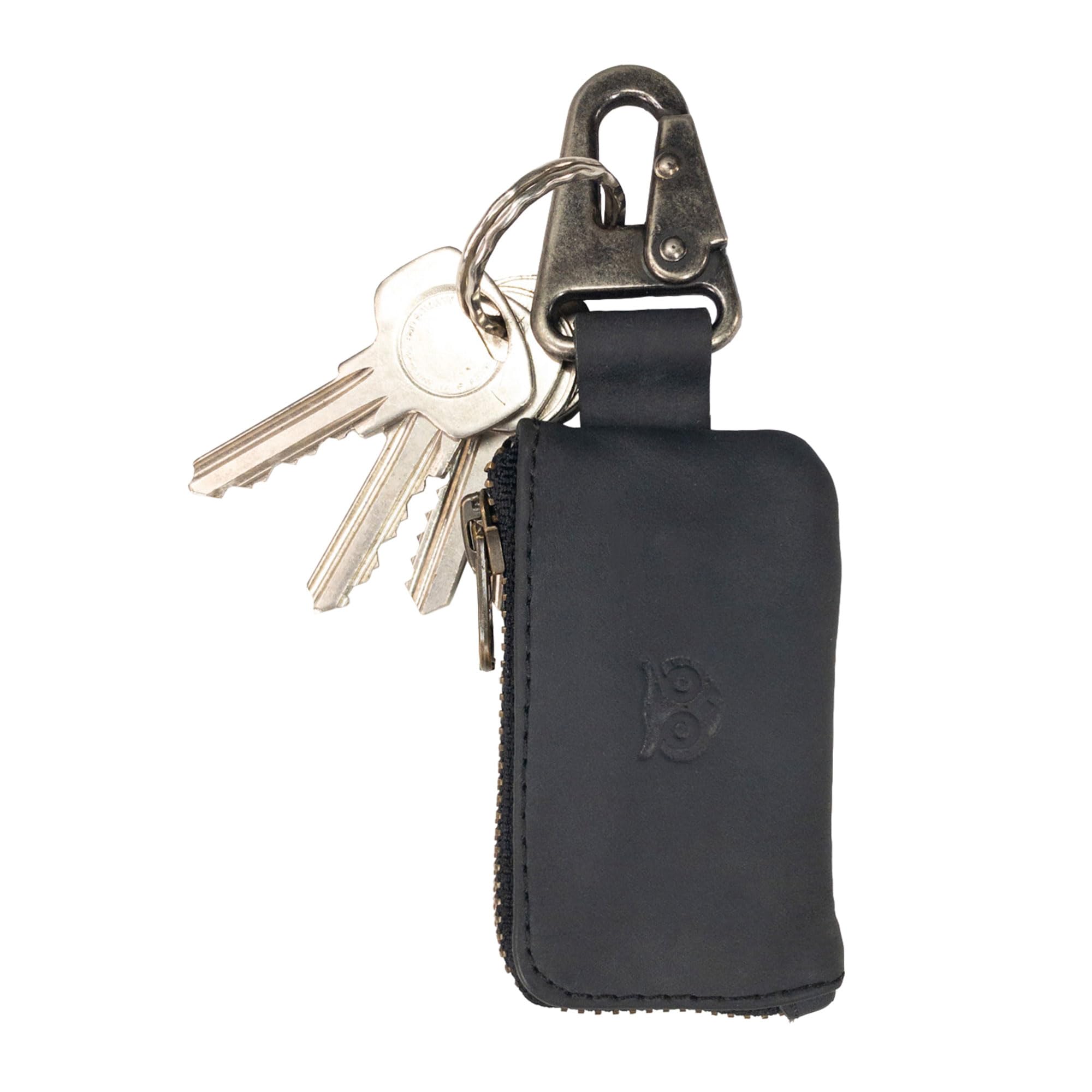 Hide & Drink, Car Key Holder With Keyring, Headphone & Charging Cables, Cash Zipper Case With Clasp, Full Grain Leather, Handmad
