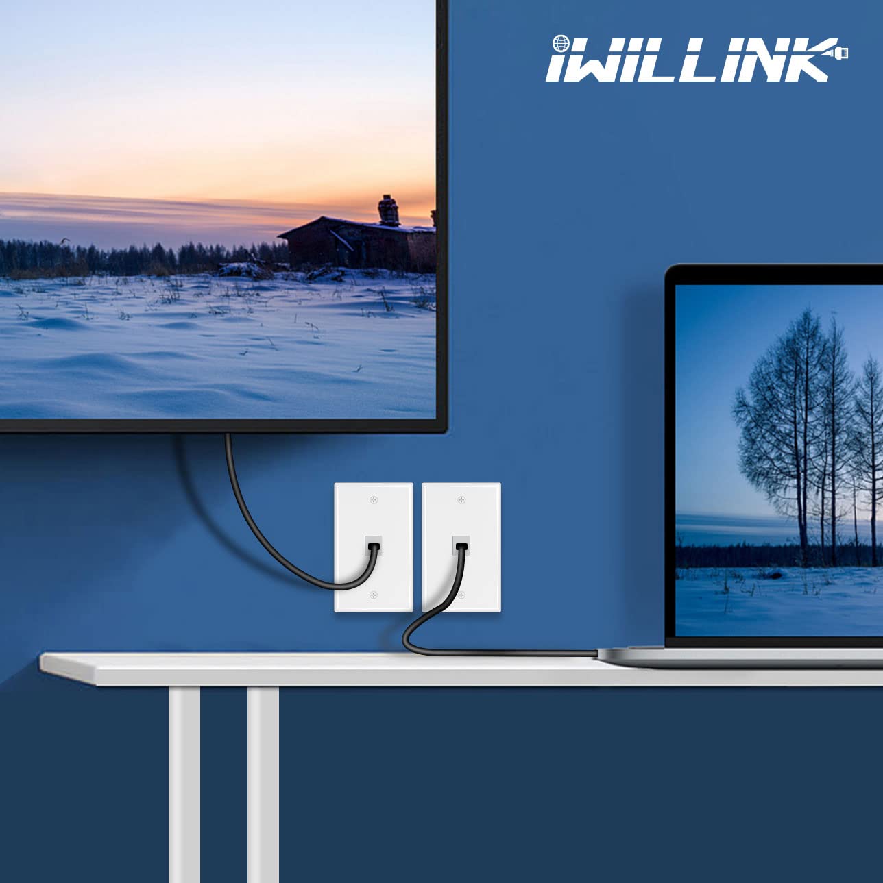 Iwillink 1 Port Keystone Jack Wall Plate 10 Pack, Low Profile Ethernet Wall Plate Single Gang Wall Plates For Keystone Jack, Whi