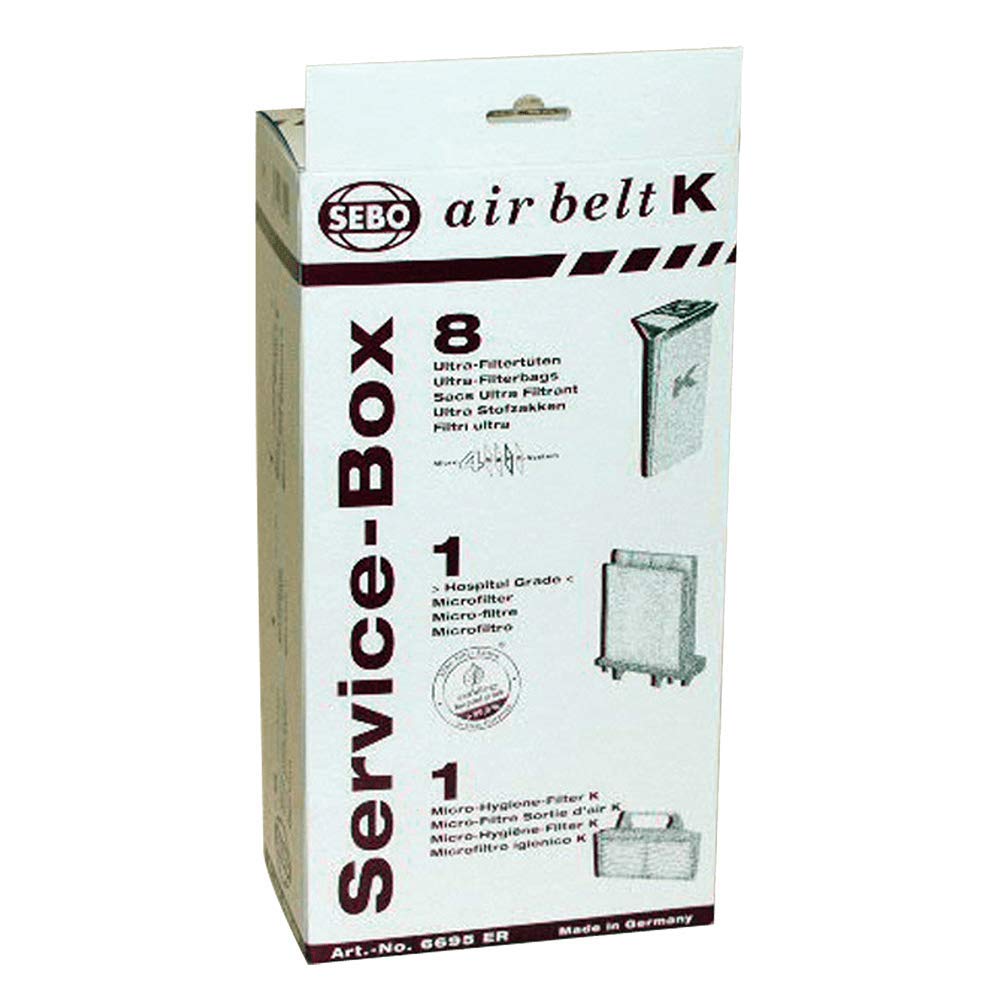 Sebo Airbelt K2 Kombi & K3 Canister Vacuum Cleaner Service Box 8 Pk Genuine Part # 6695Er, 6695Am
