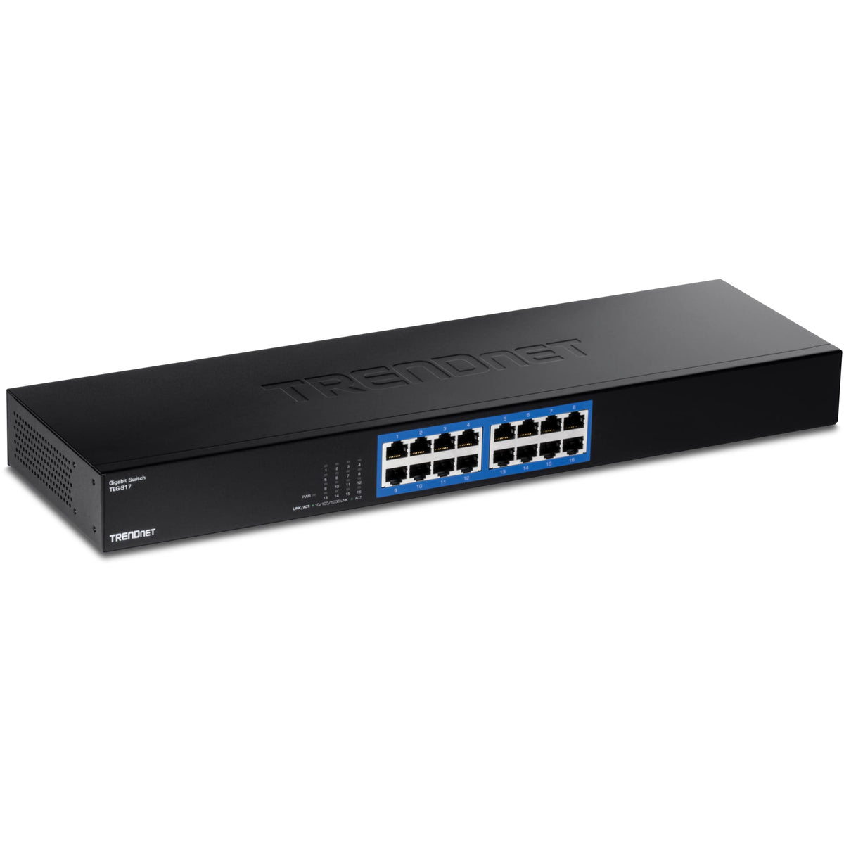 Trendnet 16 Port Gigabit Switch, Teg S17, 16 X Gigabit Rj 45 Ports, 32Gbps Switching Capacity, Fanless Design, Metal Enclosure,