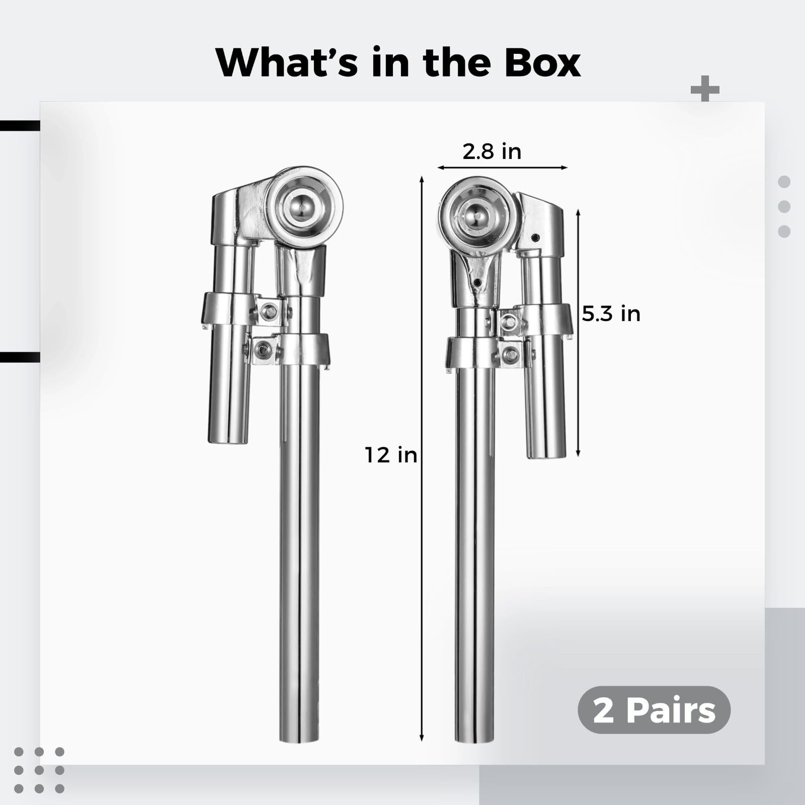 4 Pcs Tom Drum Mount Bracket, Adjustable Metal Tom Mounting Holder Hardware Parts Tom Arm Clamp Replacement For Tom Drum Percuss