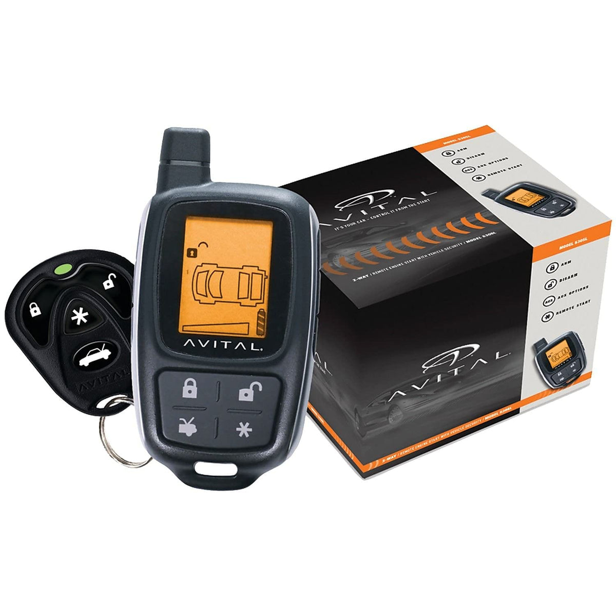 Avital 5305L Security System With 2 Way Lcd Display Remote