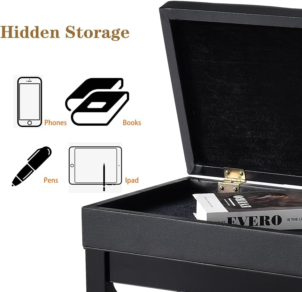 Filisite Adjustable Height Piano Stool Bench Pu Leather Cushion Wooden Keyboard Seat With Music Storage (Wood)