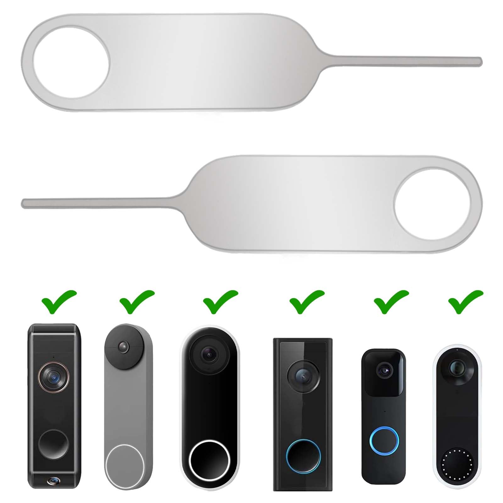 2 Pack Doorbell Key Tool, Doorbell Opening Pin Tool, Release Removal Pin Security Key Replacement Tool Compatible With Arlo, Nes