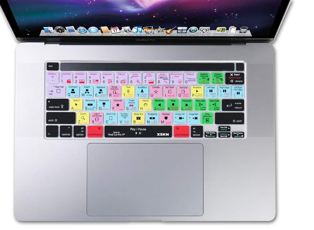 Xskn Final Cut Pro X 10 Silicone Shortcuts Keyboard Cover Skin For 2019 New Macbook Pro 16 Inch A2141 2020 New Macbook Pro 13.3
