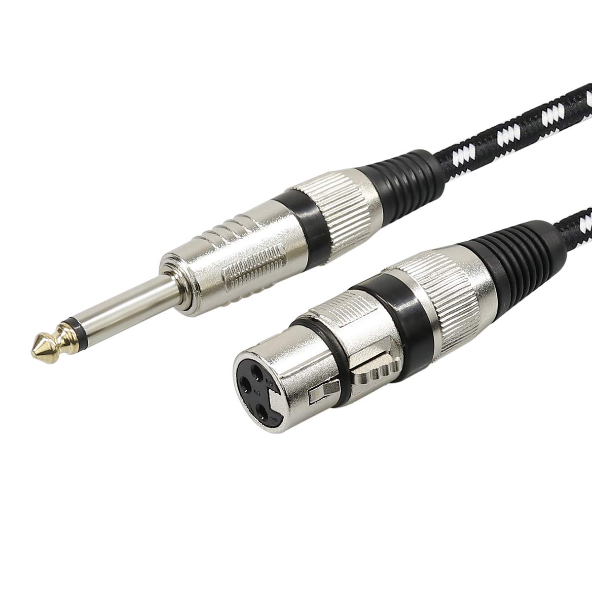 FURUI Microphone Cable XLR Female to 1/4 TS Cables, Nylon Braided 6.35mm (1/4 Inch) TS to XLR Cable (XLR Female to TS Male Unbal