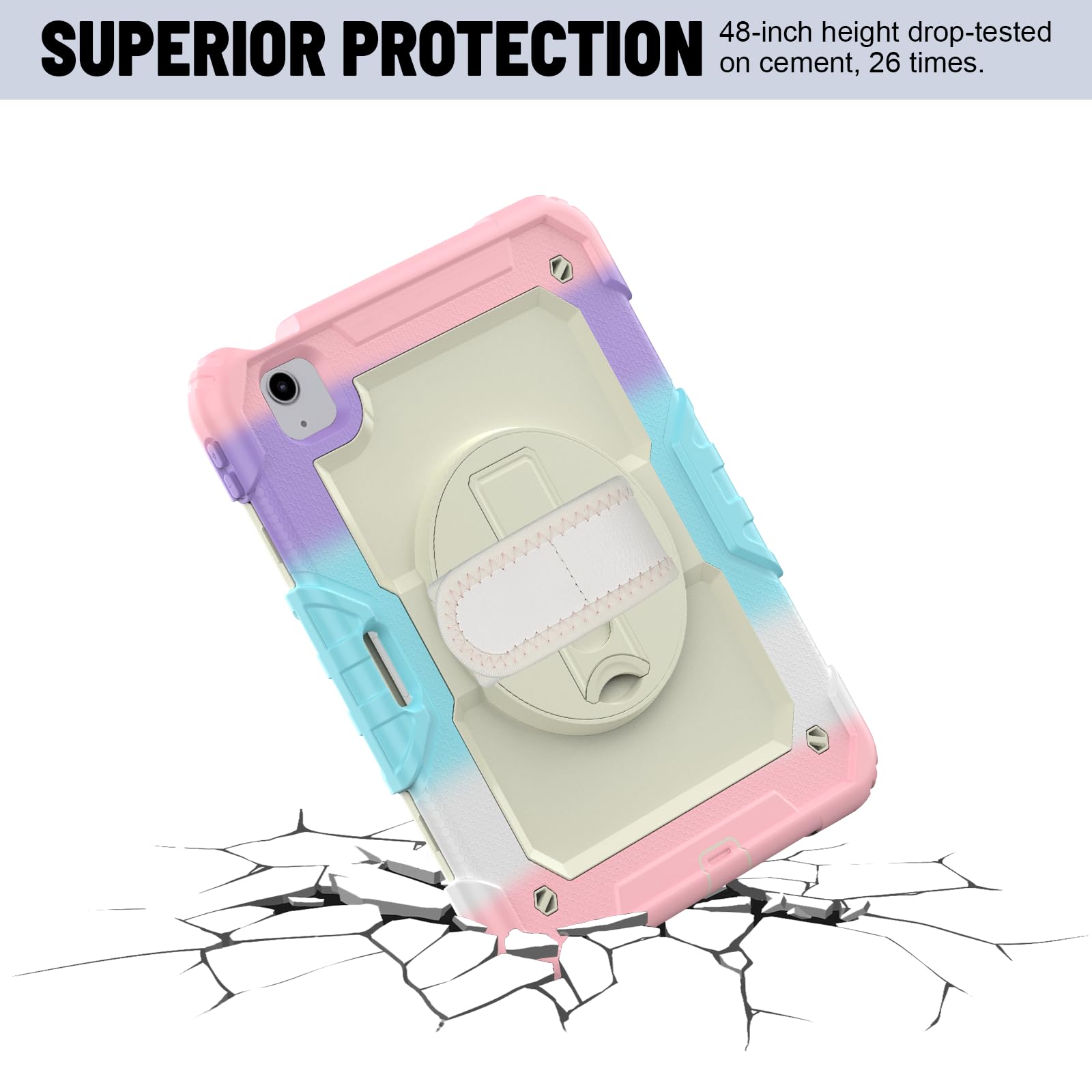 Ipad Air 5Th/4Th Generation Case 10.9 2022/2020, [Kids Proof] Ambison Full Body Protective Case With 9H Tempered Glass Screen