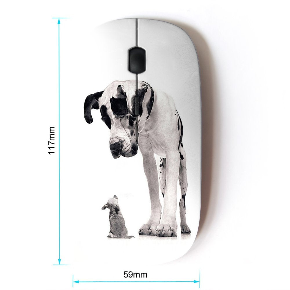 Koolmouse [ Optical 2.4G Wireless Mouse [ Great Dane Chihuahua Black Spots Dogs ]