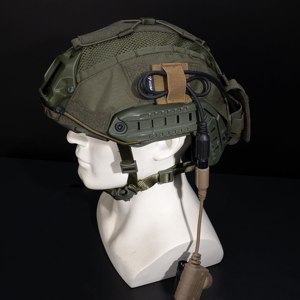 Tactical Cable Storage Sticker Reusable Fastening Cable Ties With Hook And Loop For Tactical Helmet, Headset, Walkie Talkie(1Pc,