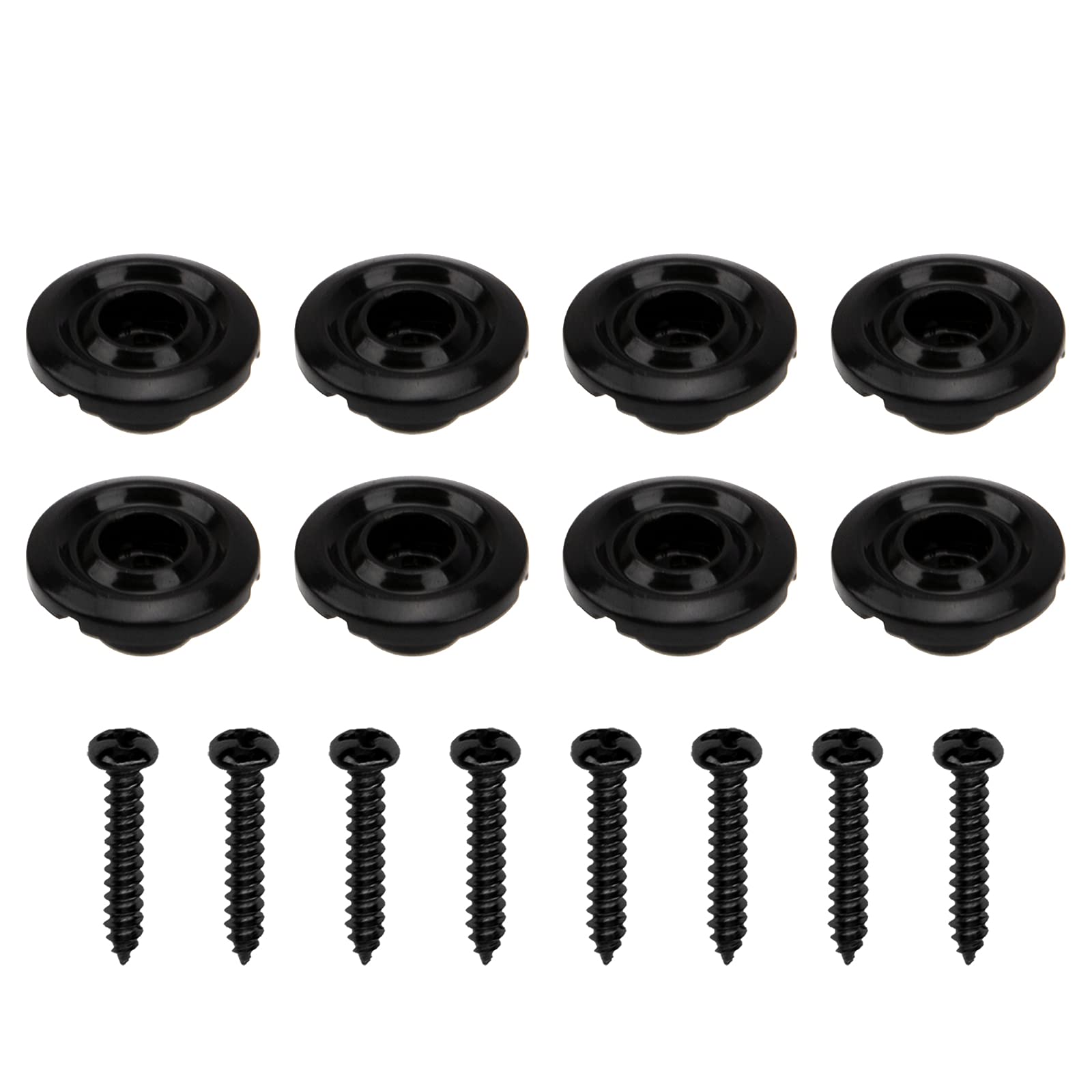 8Pcs Yootones Bass Guitar String Trees String Retainer Guides With Mounting Screws Compatible With Bass Guitar Parts (Black)