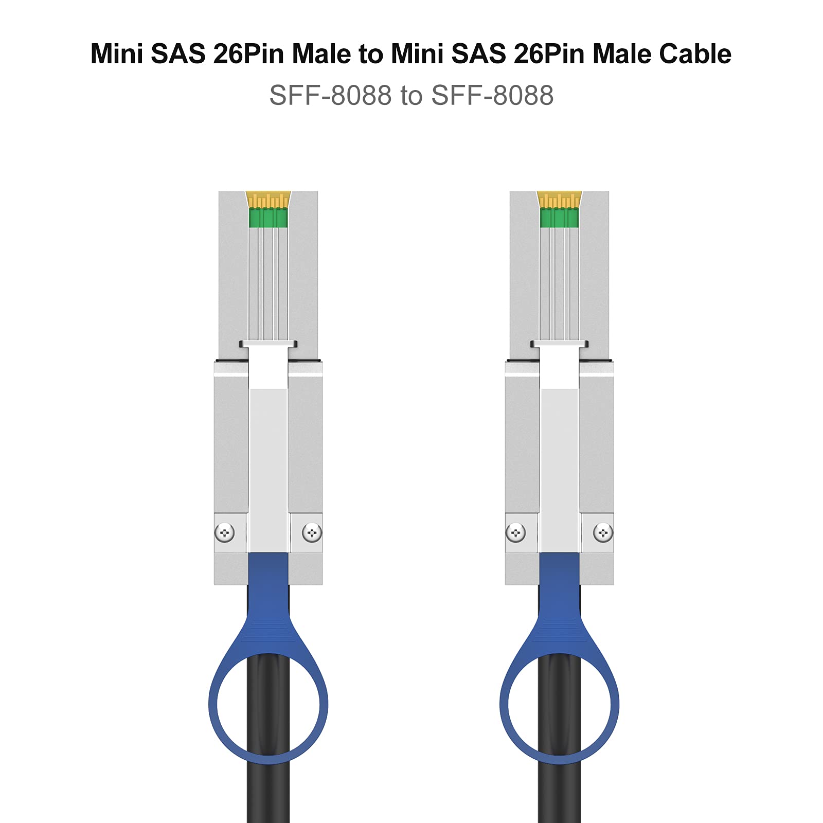 Cablecreation [2 Pack External Mini Sas 26Pin (Sff 8088) Male To Mini Sas 26 (Sff 8088) Male Cable, 1M / 3.3Ft