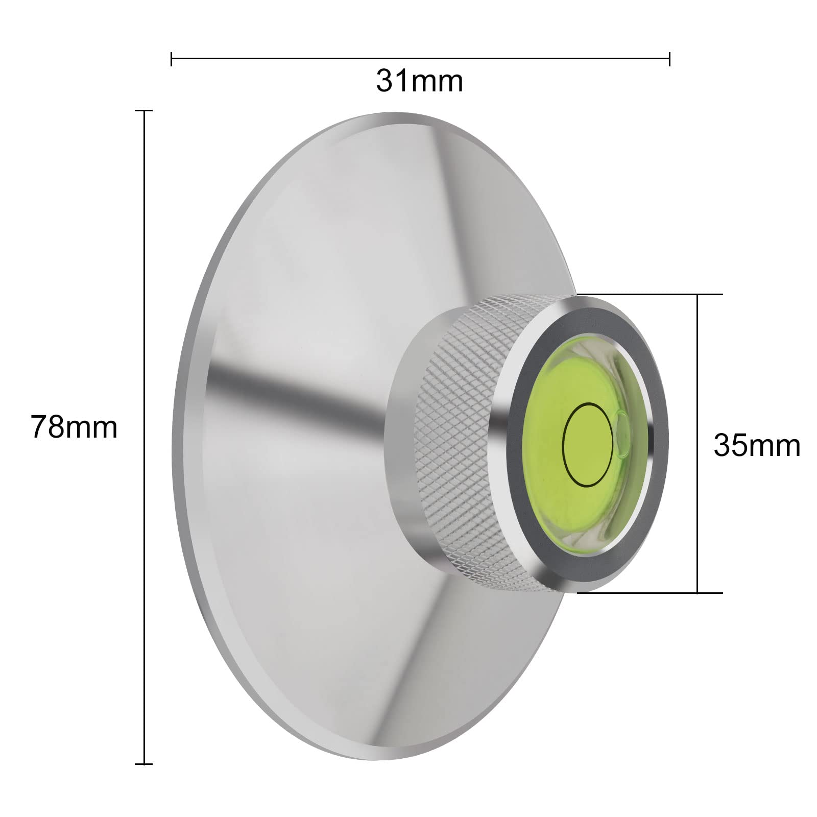 Audiophile Record Weight Stabilizer Bubble Level Aluminum Turntable Weight Vibration Reducer With Protective Soft Base Pad For L