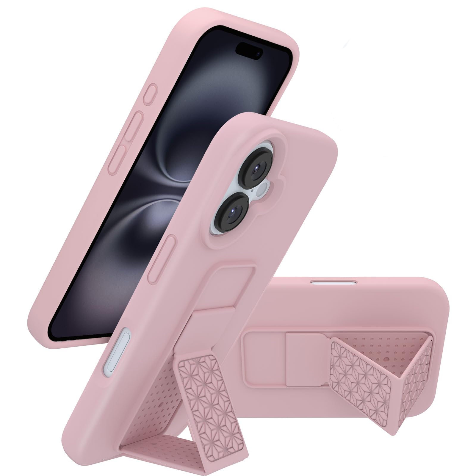 LAUDTEC Silicone case with Stand/Kickstand,Vertical and Horizontal Stand Hand Strap Metal Kickstand Shockproof Case Compatible w