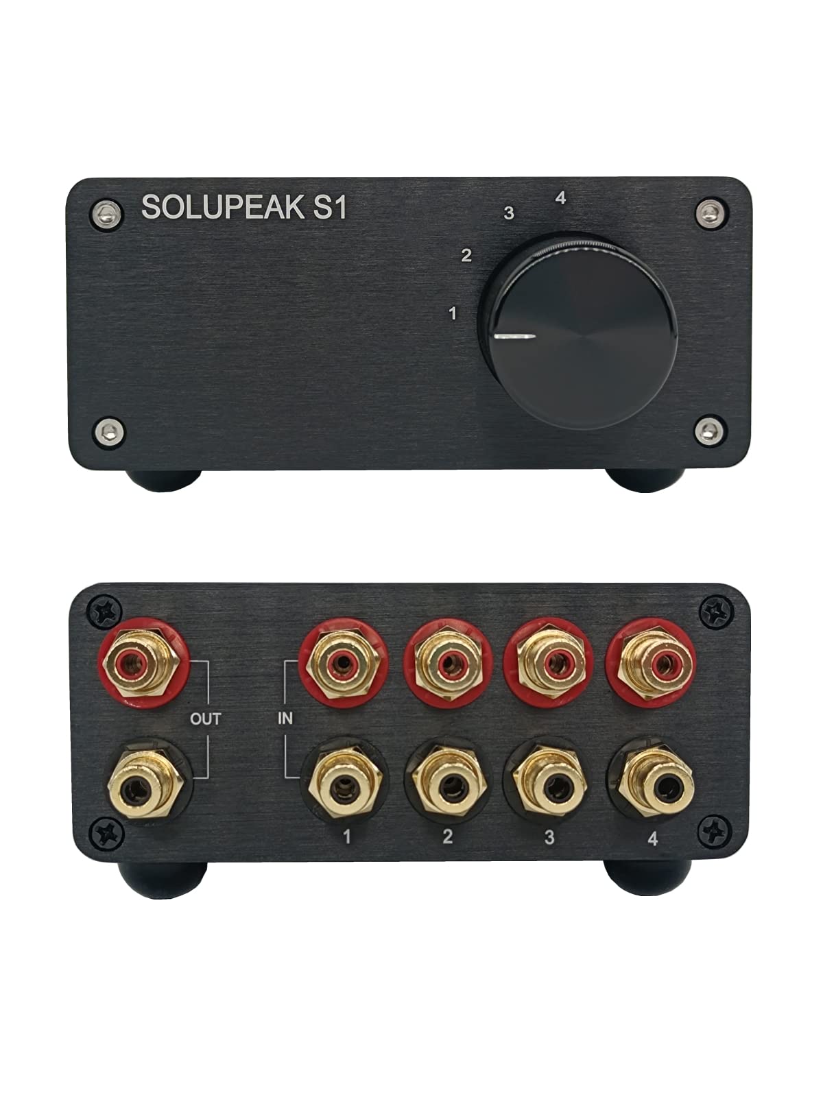 Solupeak Rca Switch Stereo 4 In 1 Out Audio Signal Source Switcher Hifi Input Selector Splitter Box S1