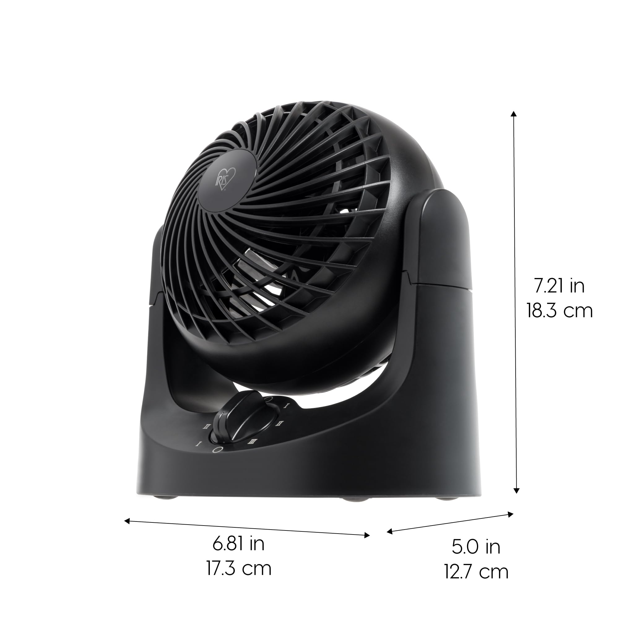Iris Usa Woozoo Fan, Small Desk Fan, 3 Speeds, 32Ft Max Air Distance, Mini Fan 7 Inches, 112 Adjustable Tilt, 27.5 Db Low Noise,