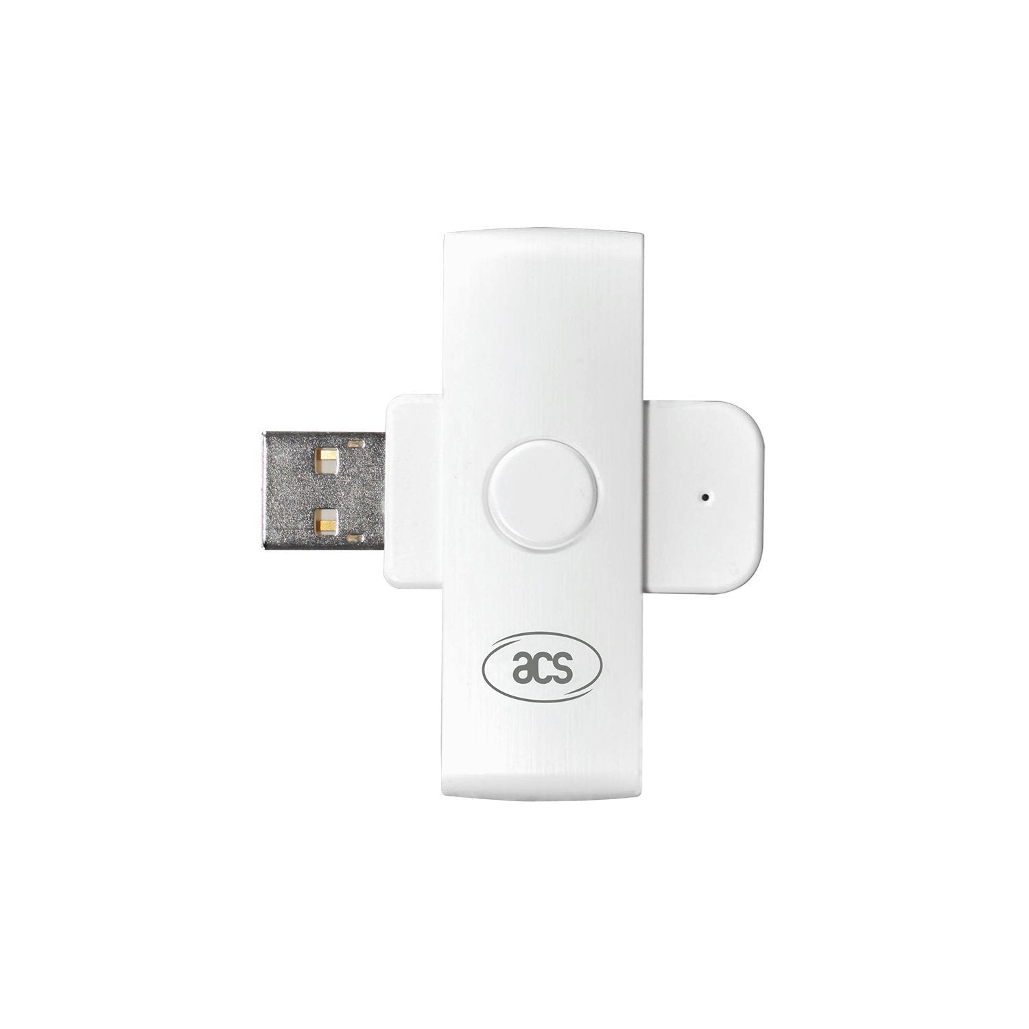 Acs Acr39U N1 Pocketmate Ii Usb Smart Card Reader For Tachodisk National Id Eid Ic Contact Chip, Small Foldable (White)