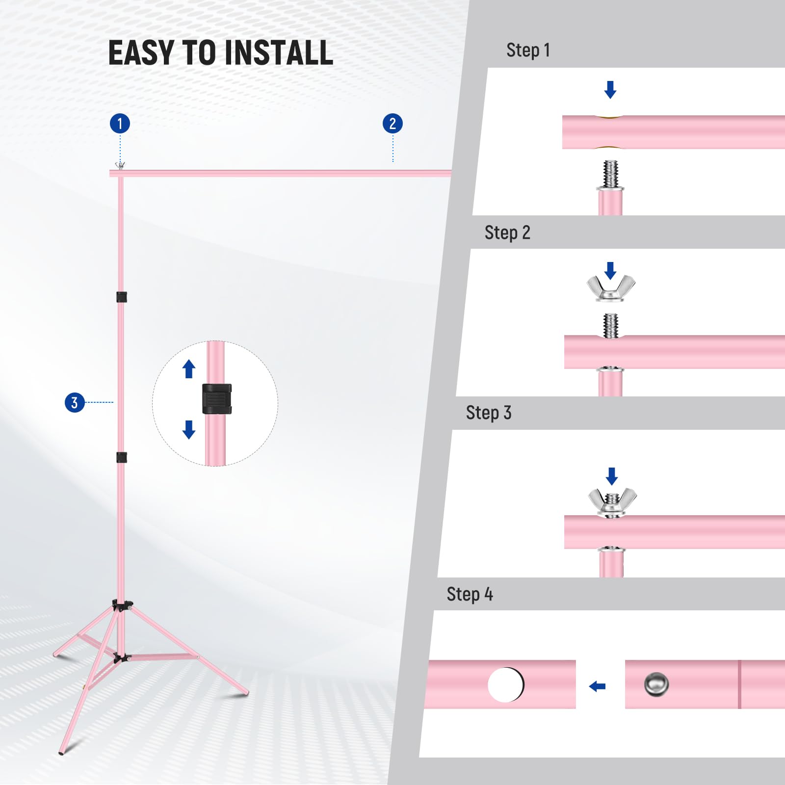 Neewer Backdrop Stand 10Ft X 7Ft, Adjustable Photo Studio Backdrop Support System For Wedding Parties Background Portrait Photog