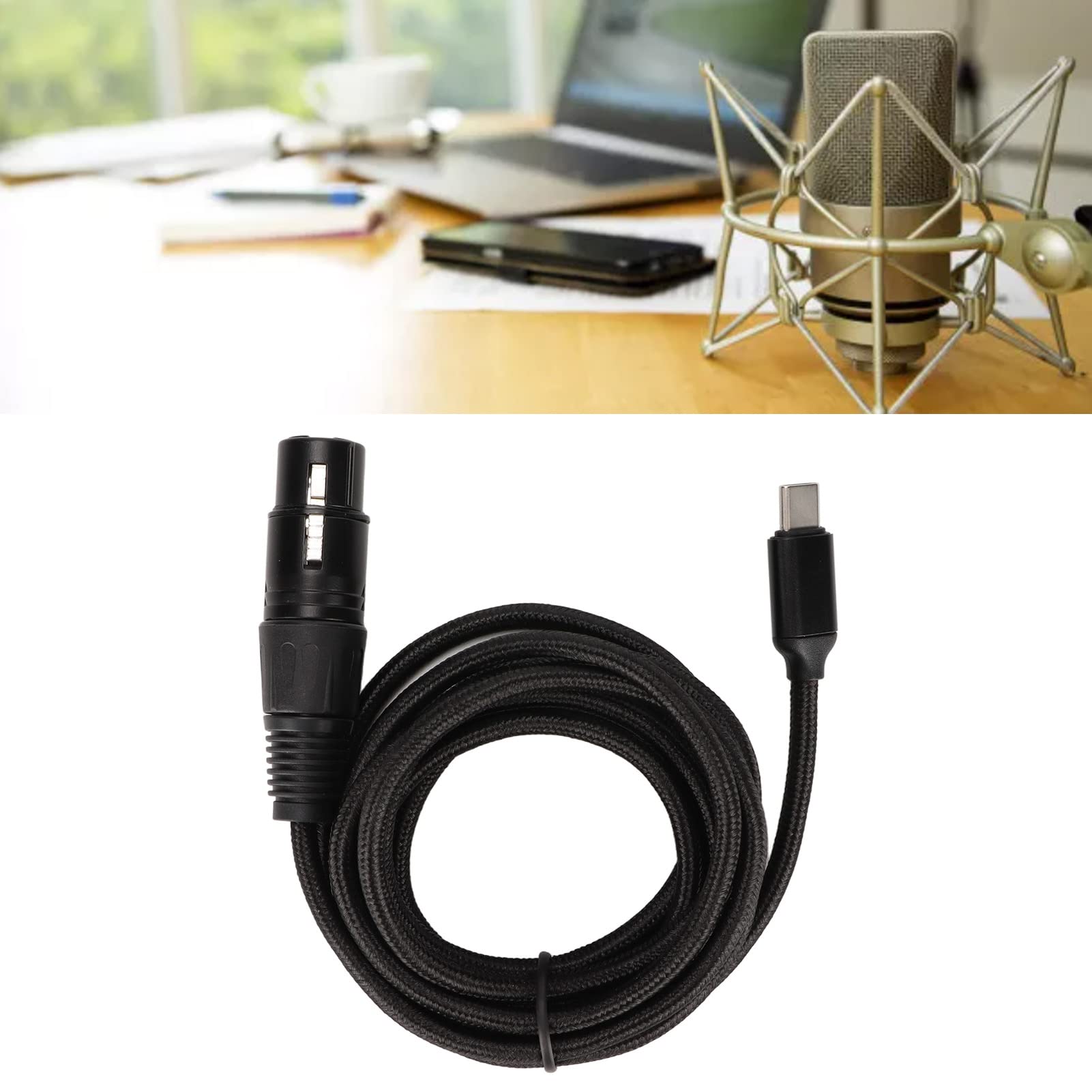 Pusokei Usb C To Xlr Female Cable, Hifi Usb C Microphone Cable, Microphone Recording Line Built In D/A Conversion Chip For Os X,