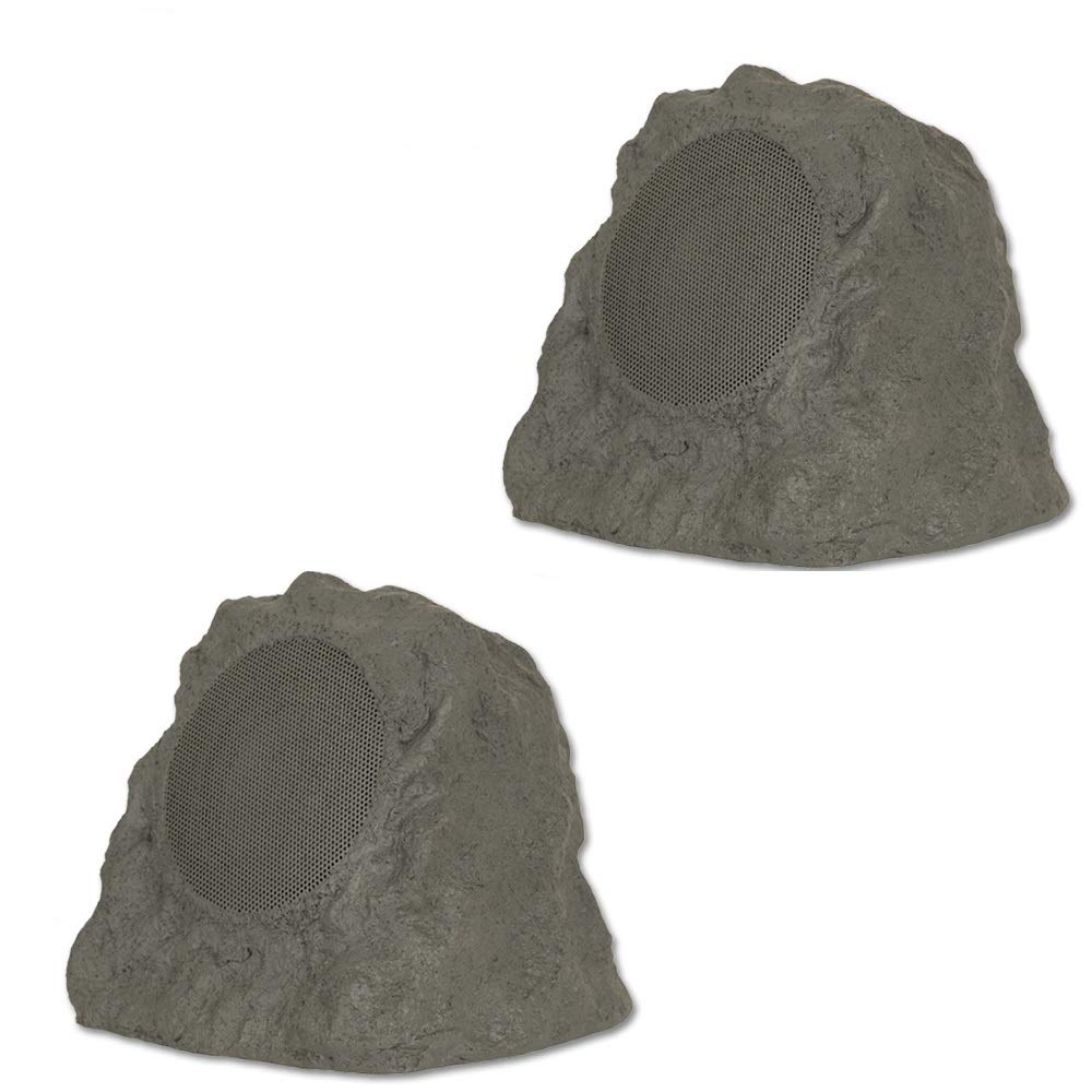 Theater Solutions B43Gr Fully Wireless 120 Watt Rechargeable Battery Bluetooth Rock Speaker Pair Slate Grey Link Up To 99 Speake