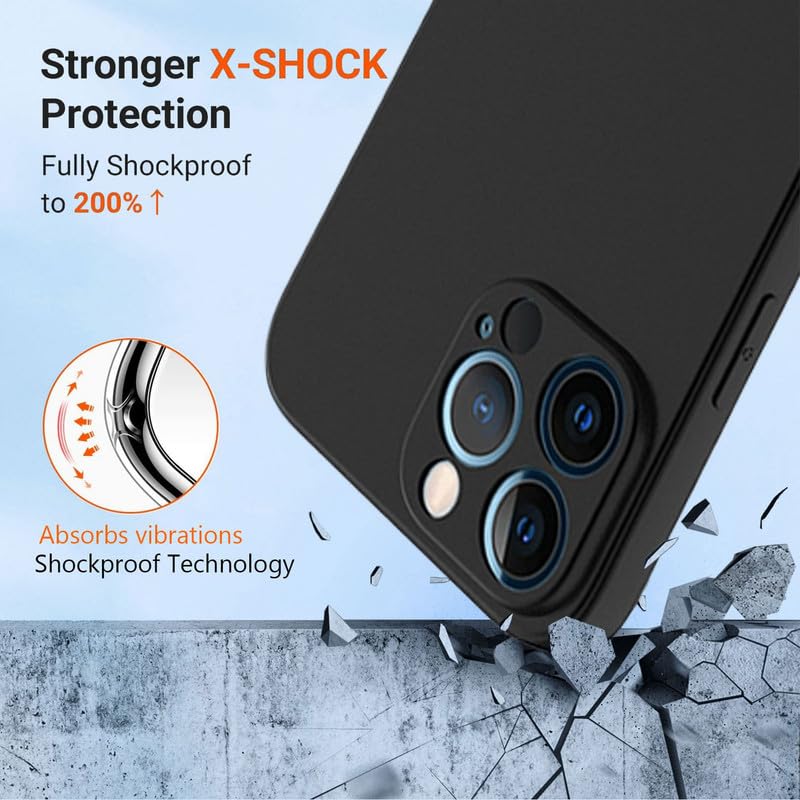 Hgjtfany For Unihertz 8849 Tank 3 Pro Case, With [1 X Tempered Glass Screen Protector], Black Soft Silicone Shell, Shockproof Bu