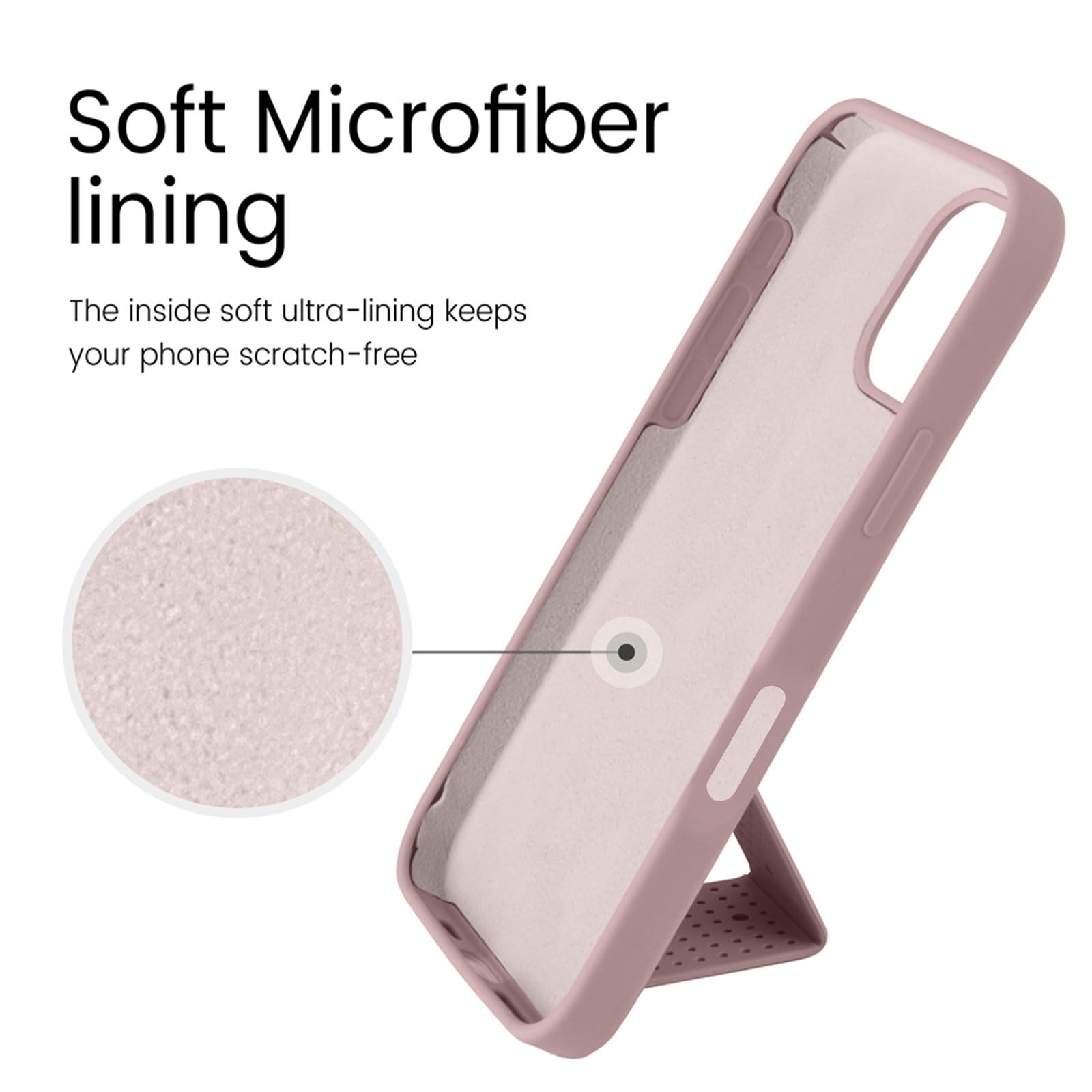 Laudtec Silicone Kickstand Case Compatible With Iphone 16 Pro Max Case Vertical And Horizontal Stand Hand Strap Metal Kickstand,