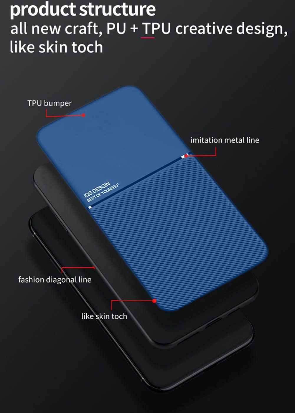Kepuch Mowen Case Cover Bumper Built In Metal Plate For Huawei P30 Pro   Blue