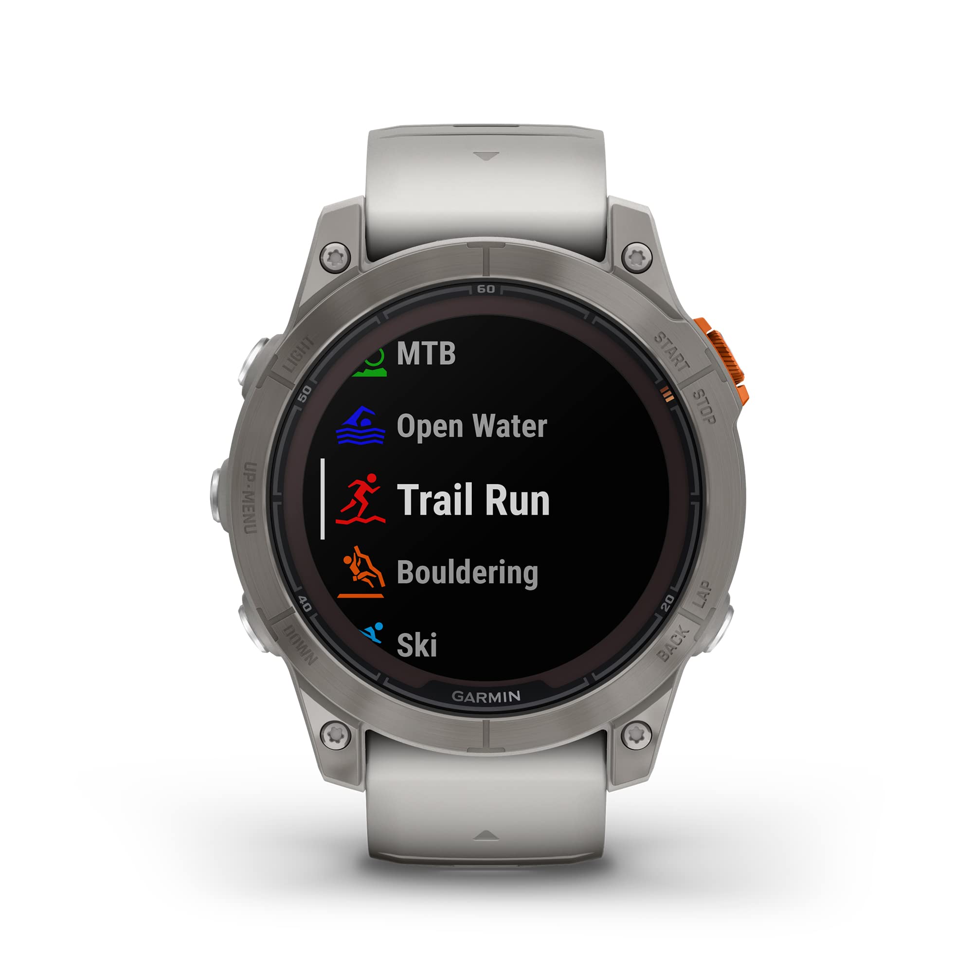 Garmin Fenix 7 Pro Sapphire Solar, Multisport Gps Smartwatch, Built In Flashlight, Solar Charging Capability, Fog Gray/Ember Ora