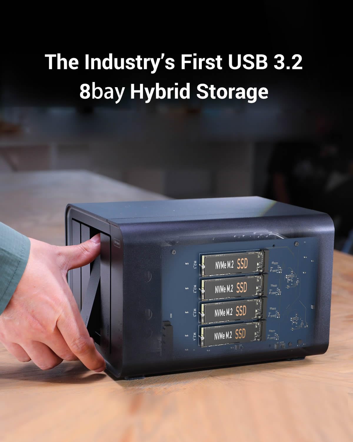 Terramaster D8 Hybrid Hdd Nvme Enclosure Usb 3.2 Gen 2 10Gbps Type C 8Bay Usb Storage Supports Raid 0/1/Single/Jbod Exclusive 2+