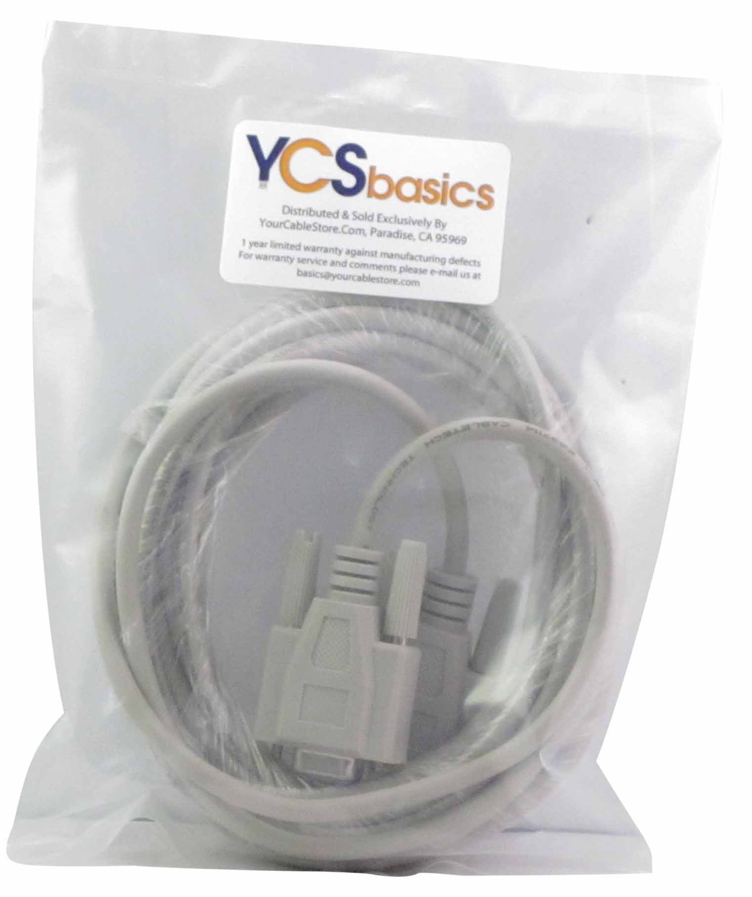 Ycs Basics 15 Foot Db9 9 Pin Serial / Rs232 Male/Female Extension Cable