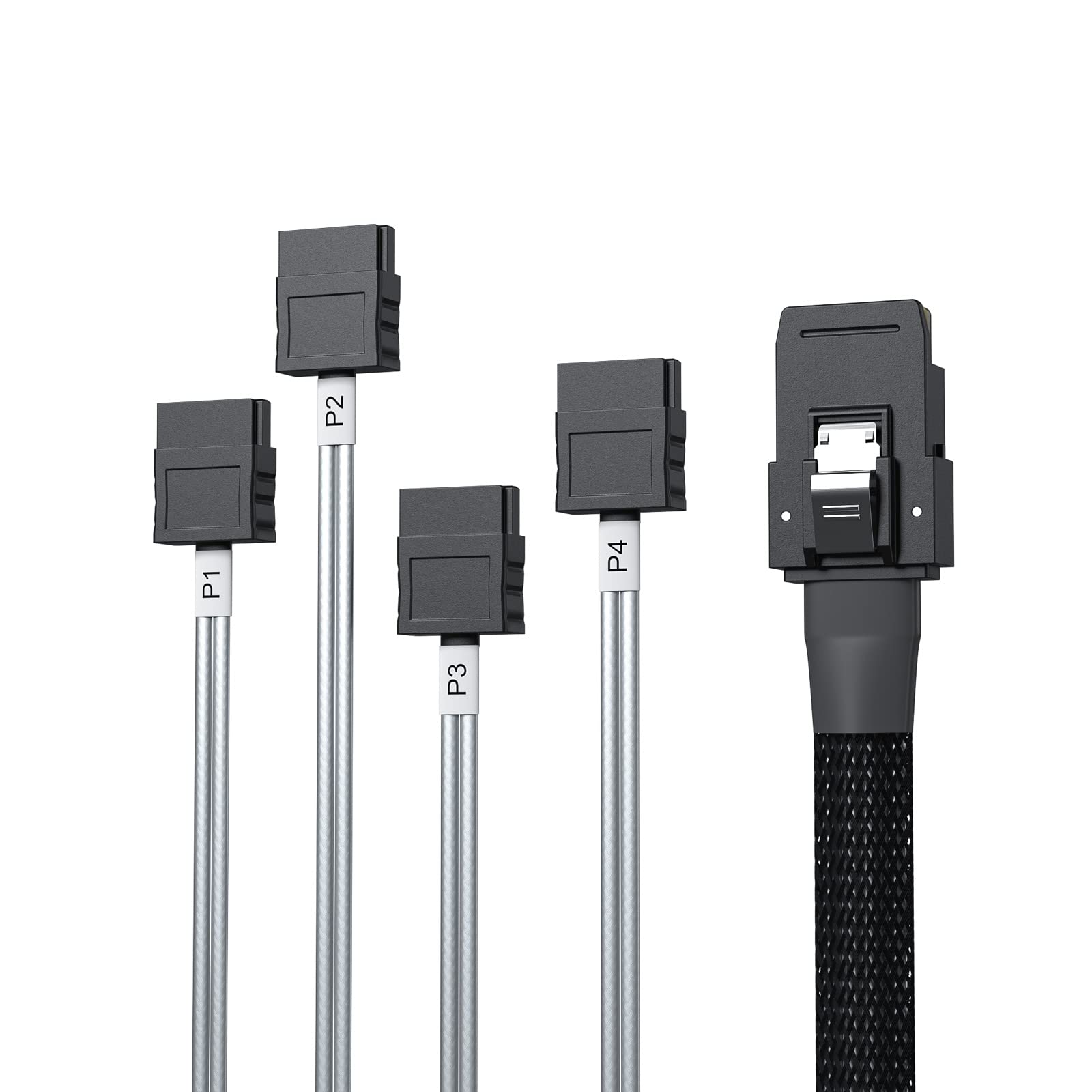 10Gtek Internal Mini Sas To Sata Cable, 36Pin Sff 8087 To 7Pin 4X Sata Fan Out Forward Breakout Cable, 1 M(3.3Ft)