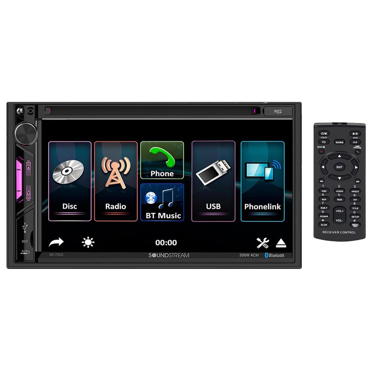 Soundstream Vr 7002 2 Din 7' Dvd/Cd Multimedia Headunit Dvd, Usb & Aux Inputs For Media Playback With Bluetooth Phone Calling & Audio Streaming