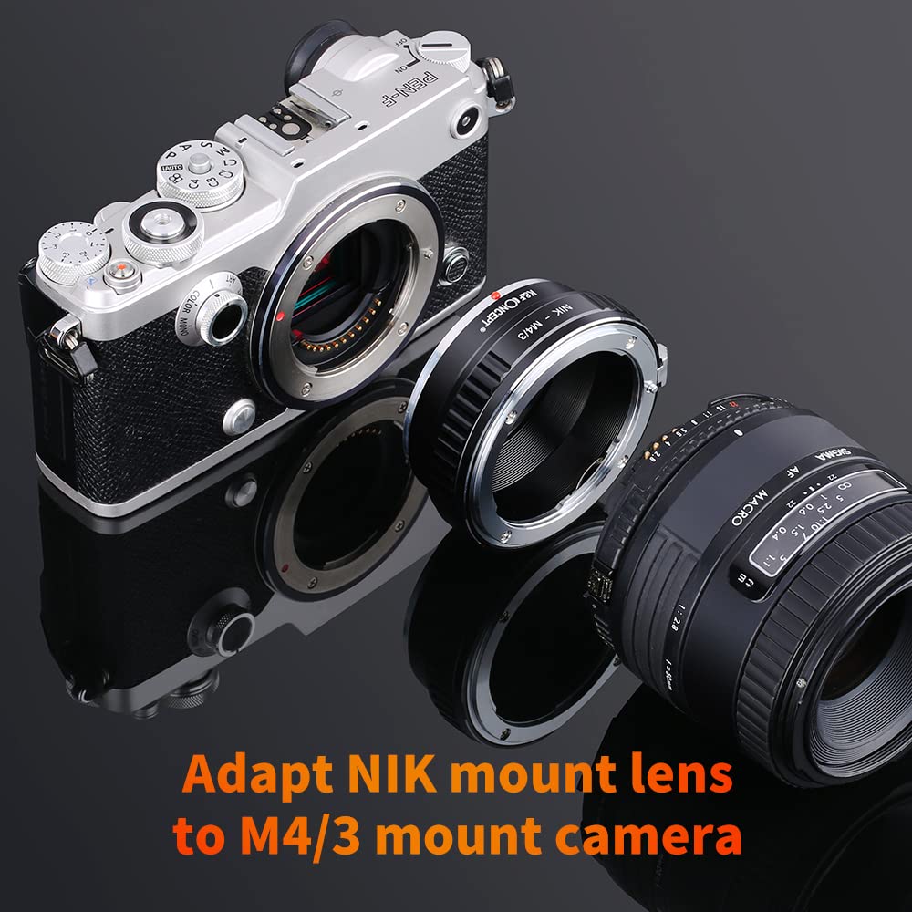 K&F Concept Mft Lens Mount Adapter Compatible With Nikon Ai Lens To Micro 4/3 Micro Four Thirds Mount Adapter For Gf1 Gf2 Gf3 G2 G3