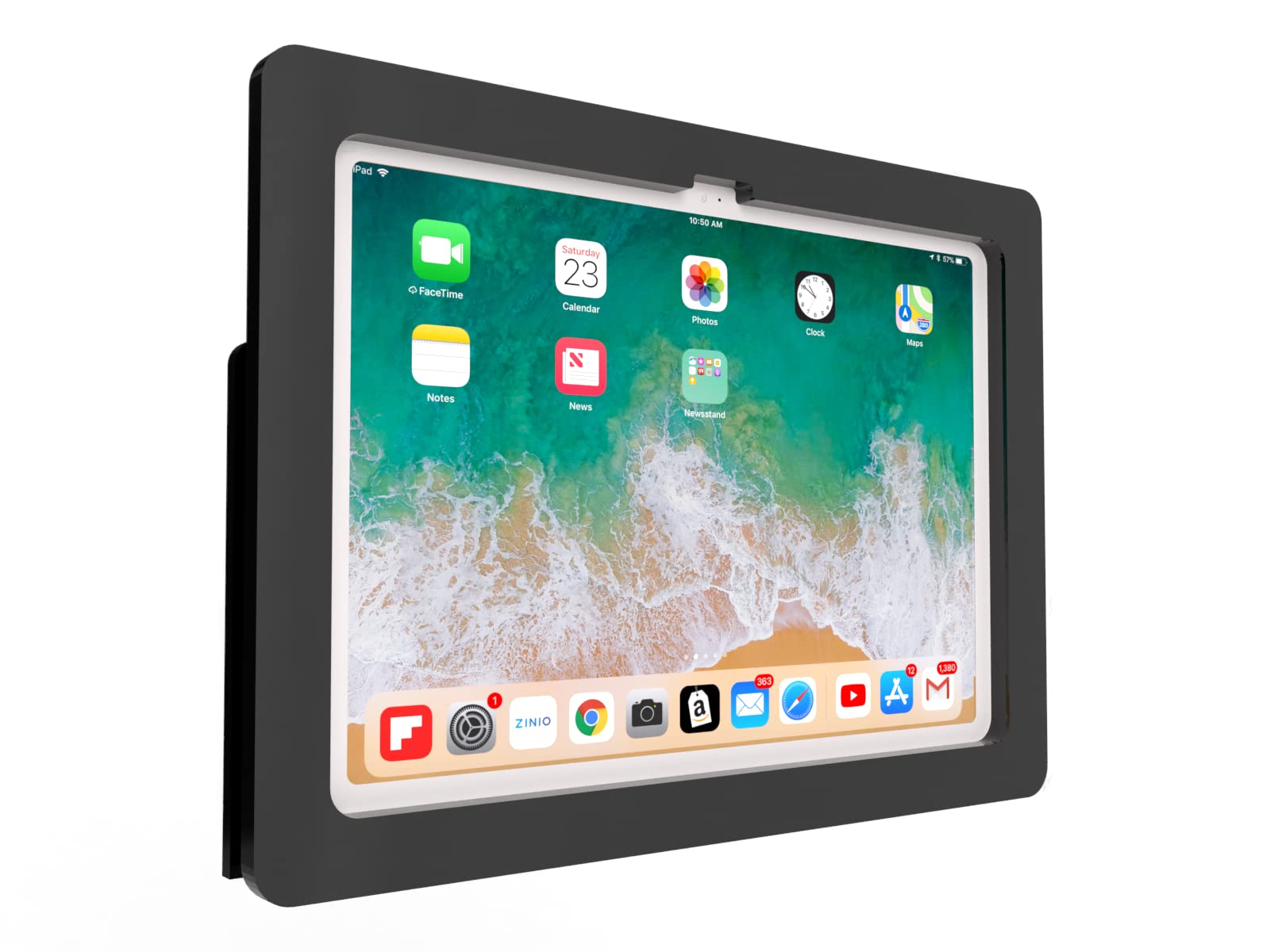 Tabcare Anti Theft Acrylic Vesa Enclosure Made For Apple Ipad 10 10.9' 2022 Withlow Profile Wall Mount Kit & 90 Degree Angle Usb C Charge Cable (Black)