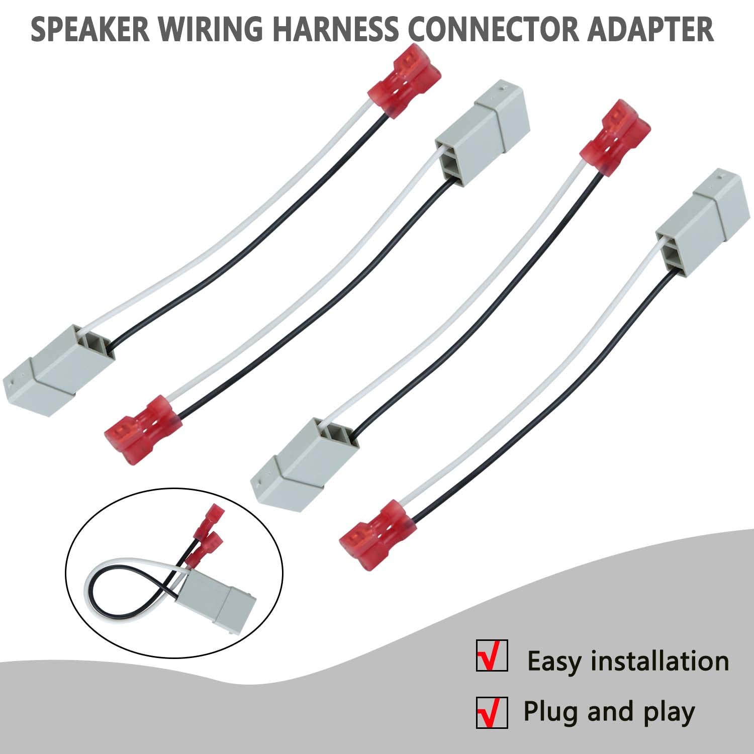 4 Pack Speaker Harness Replacement For Honda Accord Civic Crv Acura Cl Tl Rl Integra Models Front Rear Door Speaker Wiring Harne