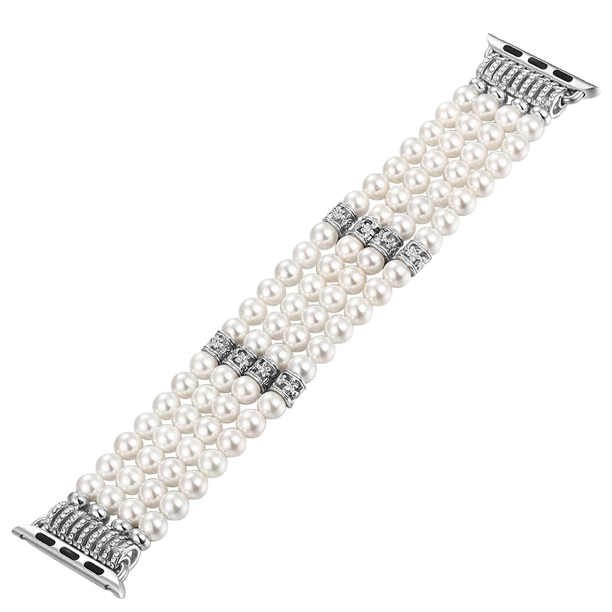 Fastgo Compatible With Pearl Apple Watch Bands 38Mm 40Mm 41Mm Women, Fancy Elastic Beaded Pearl Replacement Band Bracelet For Iw